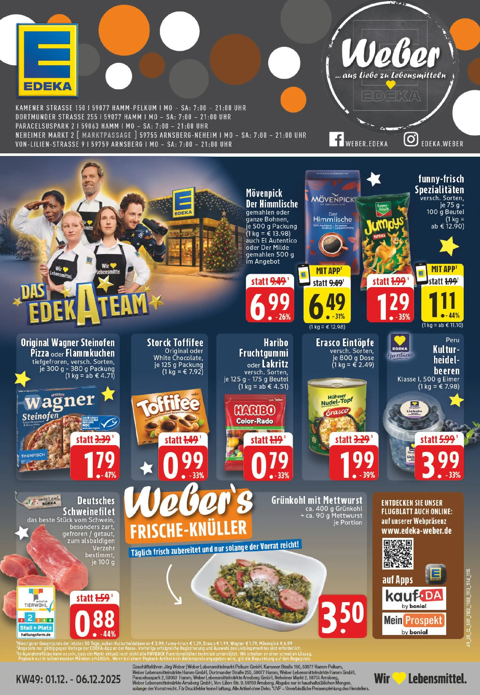 Edeka prospekt Hamm-Pelkum	 (ab 01.12.2025) » Angebote Online | Seite: 1 | Produkte: Thunfisch, Schweinefilet, Toffifee, Erasco