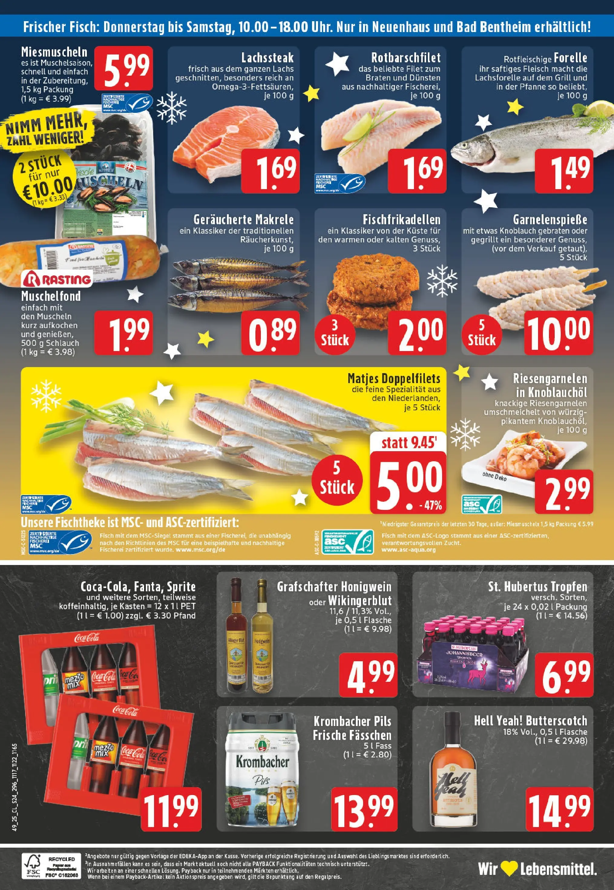 Edeka prospekt Ochtrup	 (ab 01.12.2025) » Angebote Online | Seite: 24 | Produkte: Cola, Pils, Fisch, Krombacher
