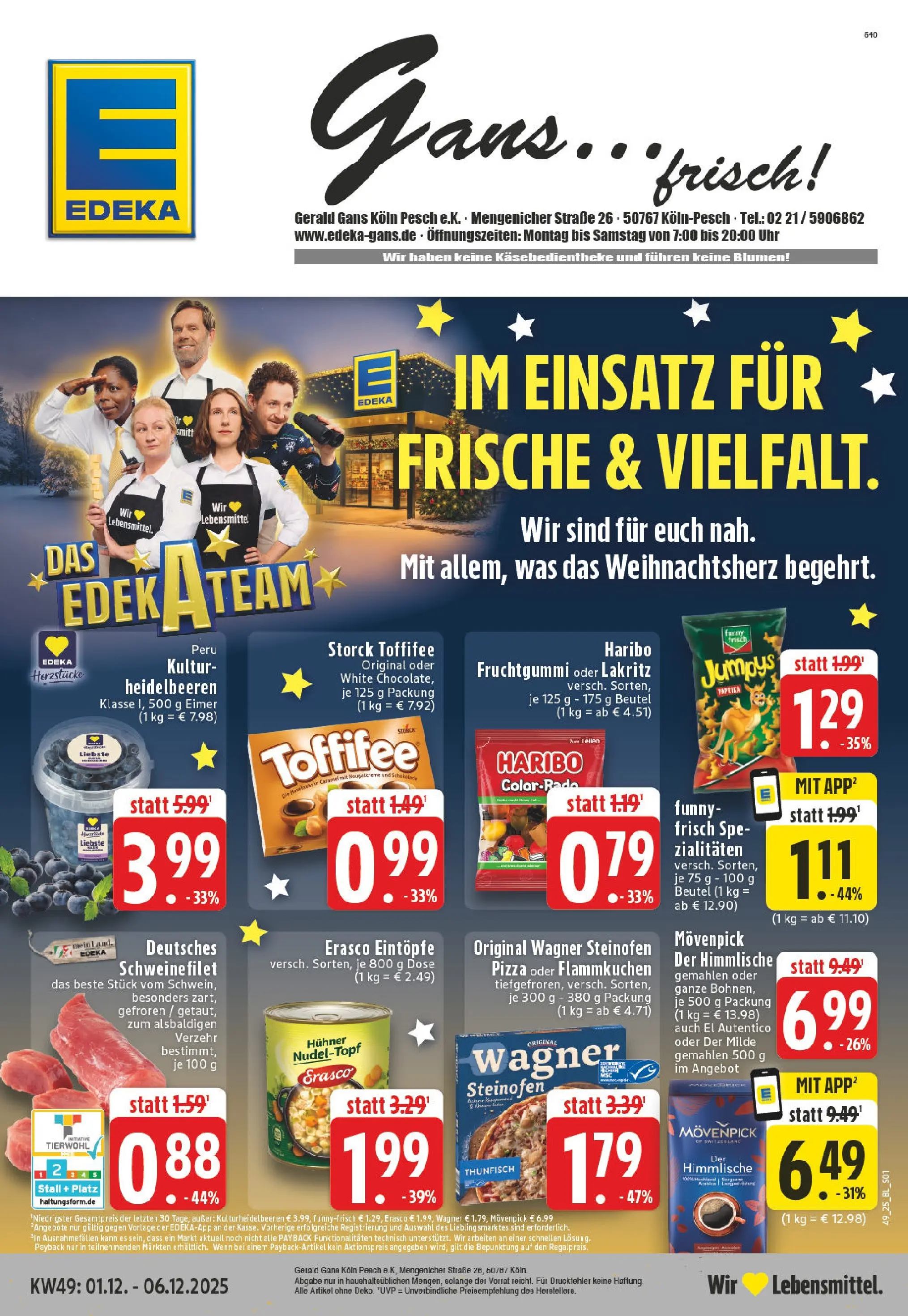 Edeka prospekt Köln	 (ab 01.12.2025) » Angebote Online | Seite: 1 | Produkte: Blumen, Pizza, Erasco, Uhr