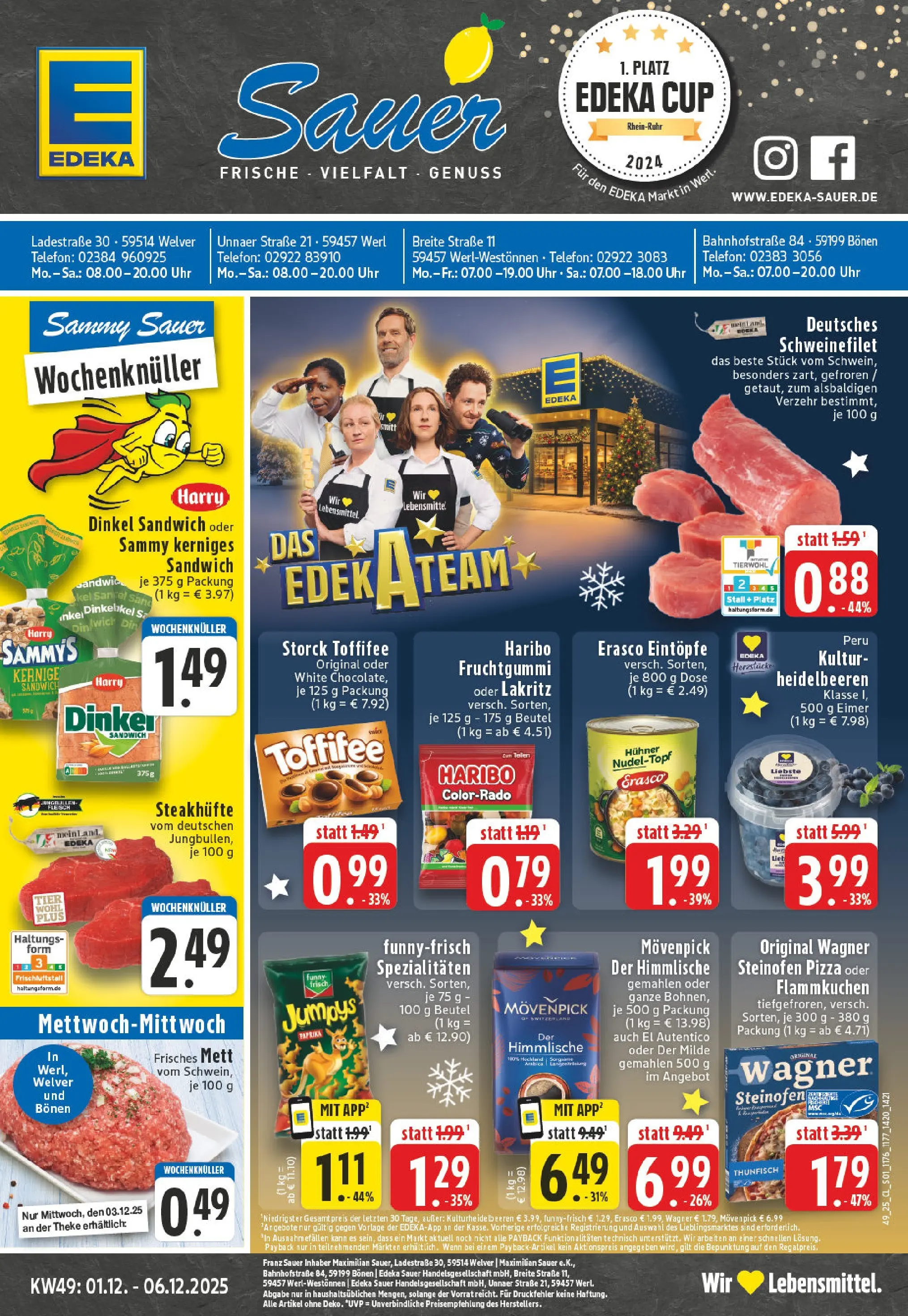 Edeka prospekt Welver	 (ab 01.12.2025) » Angebote Online | Seite: 1 | Produkte: Thunfisch, Toffifee, Steak, Uhr