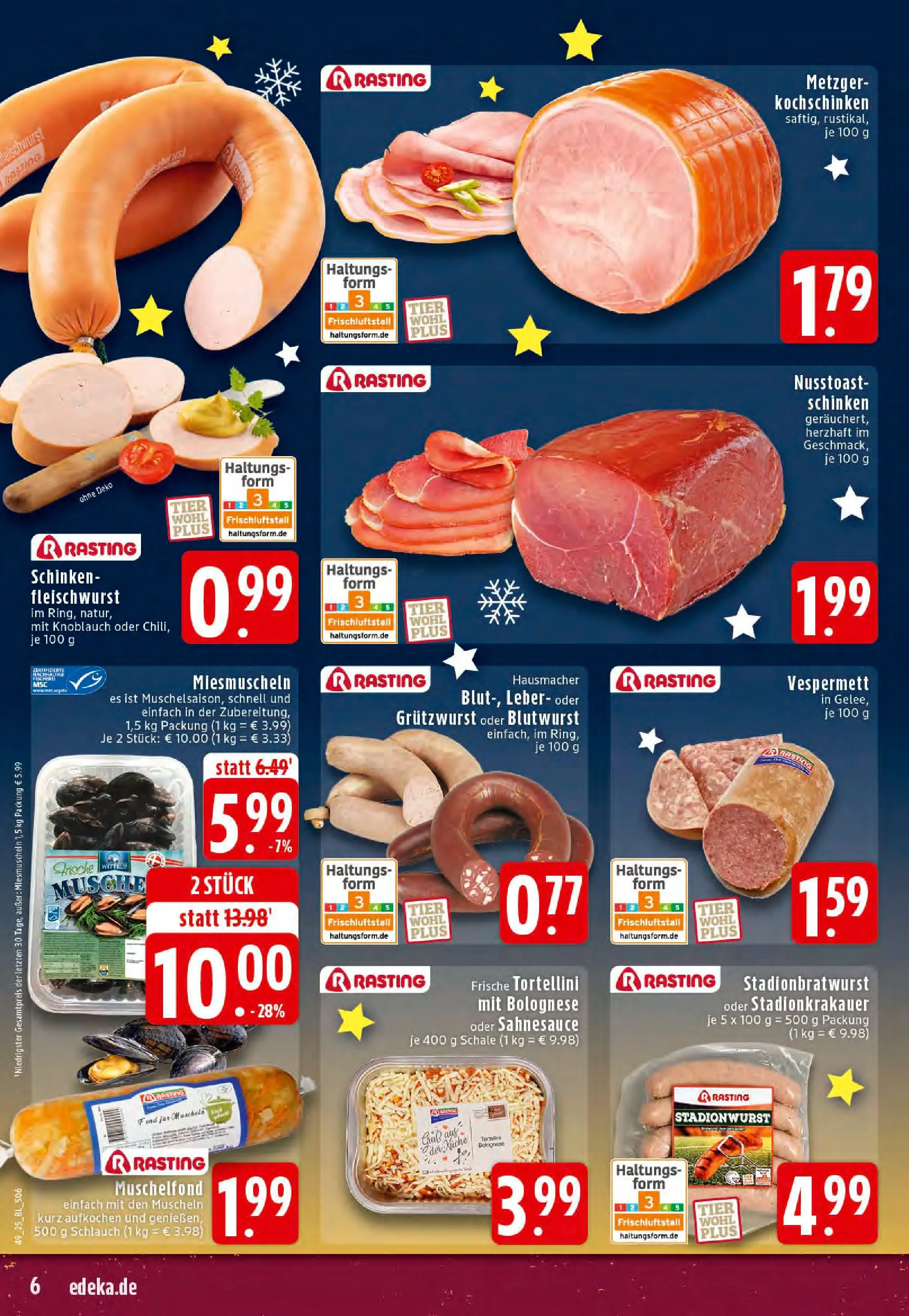 Edeka prospekt Reken-Bahnhof	 (ab 01.12.2025) » Angebote Online | Seite: 6 | Produkte: Küche, Knoblauch, Pasta, Schinken