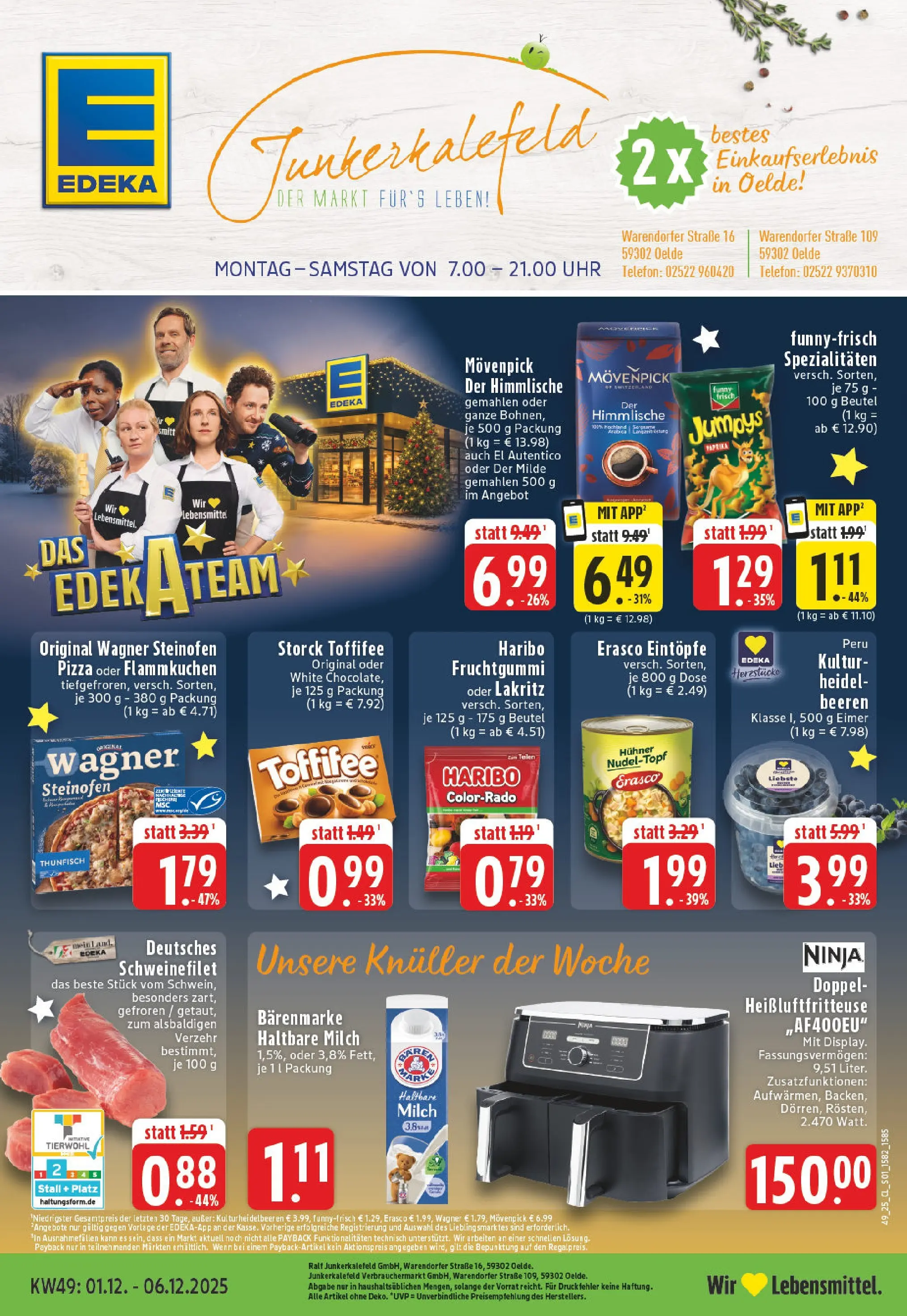 Edeka prospekt Oelde	 (ab 01.12.2025) » Angebote Online | Seite: 1 | Produkte: Thunfisch, Paprika, Erasco, Heißluftfritteuse