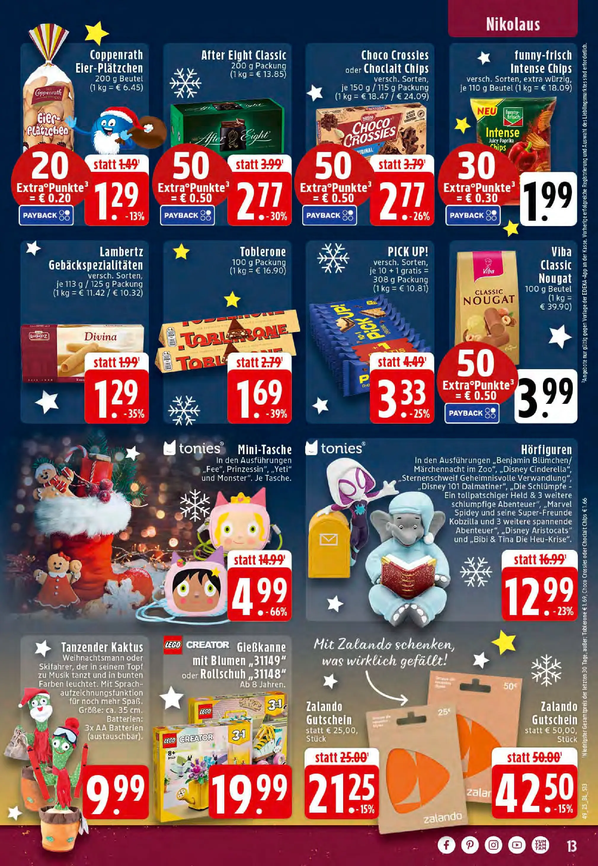 Edeka prospekt Reken-Bahnhof	 (ab 01.12.2025) » Angebote Online | Seite: 13 | Produkte: Batterien, Eier, Blumen, Chips