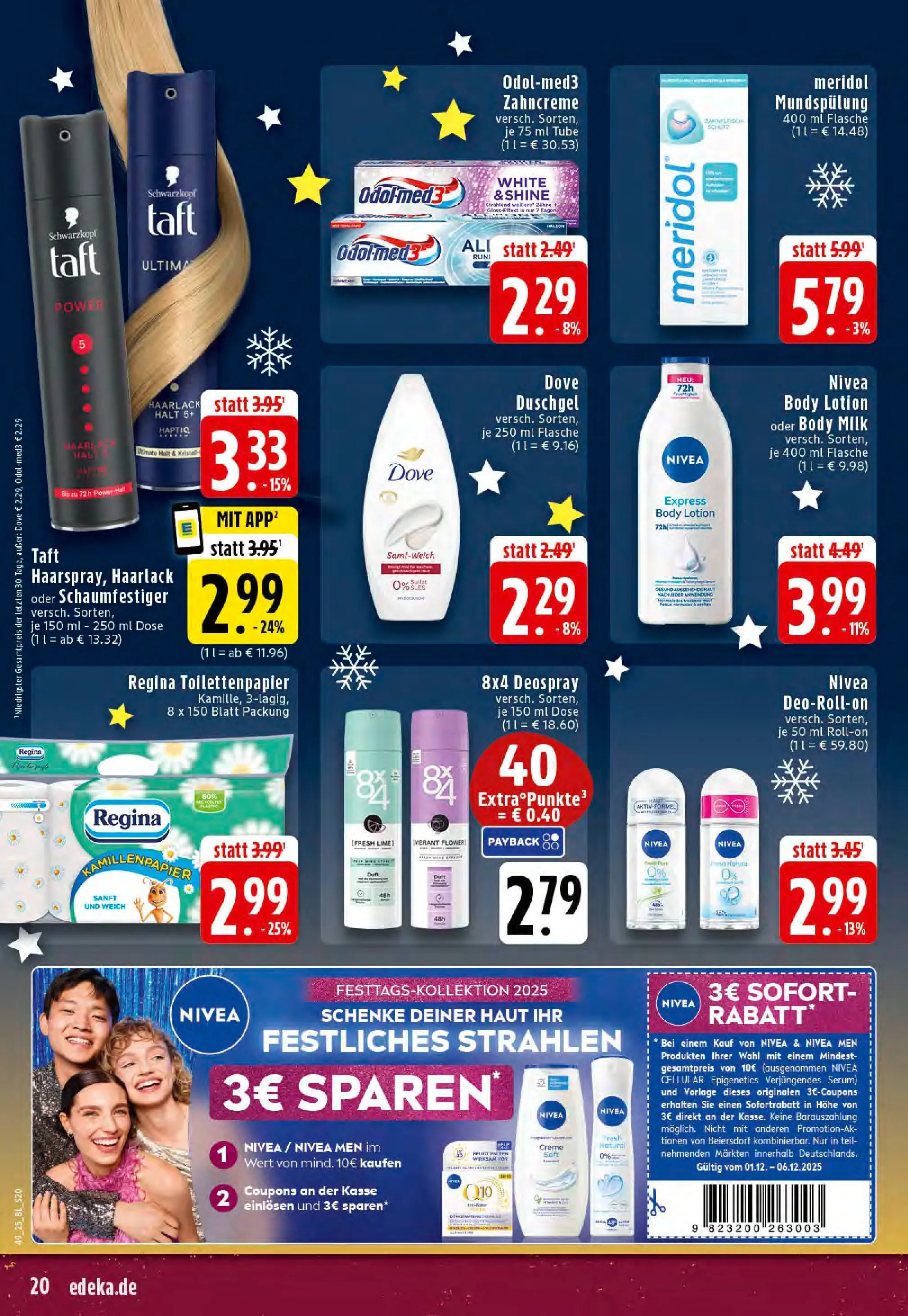 Edeka prospekt Reken-Bahnhof	 (ab 01.12.2025) » Angebote Online | Seite: 20 | Produkte: Duft, Deodorant, Body Milk, Toilettenpapier