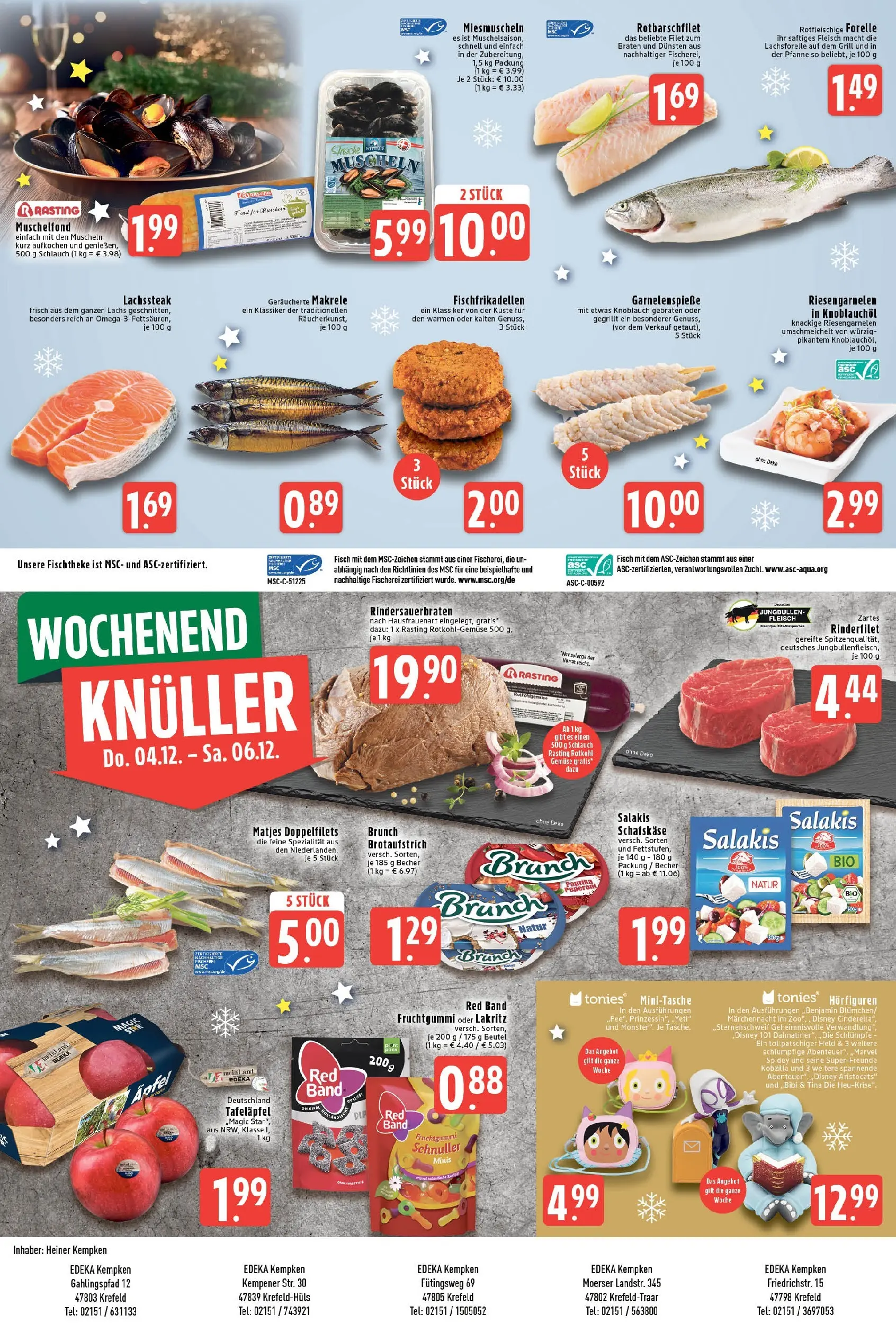 Edeka prospekt Krefeld - Hüls	 (ab 01.12.2025) » Angebote Online | Seite: 8 | Produkte: Rotkohl, Monster, Fleisch, Audio
