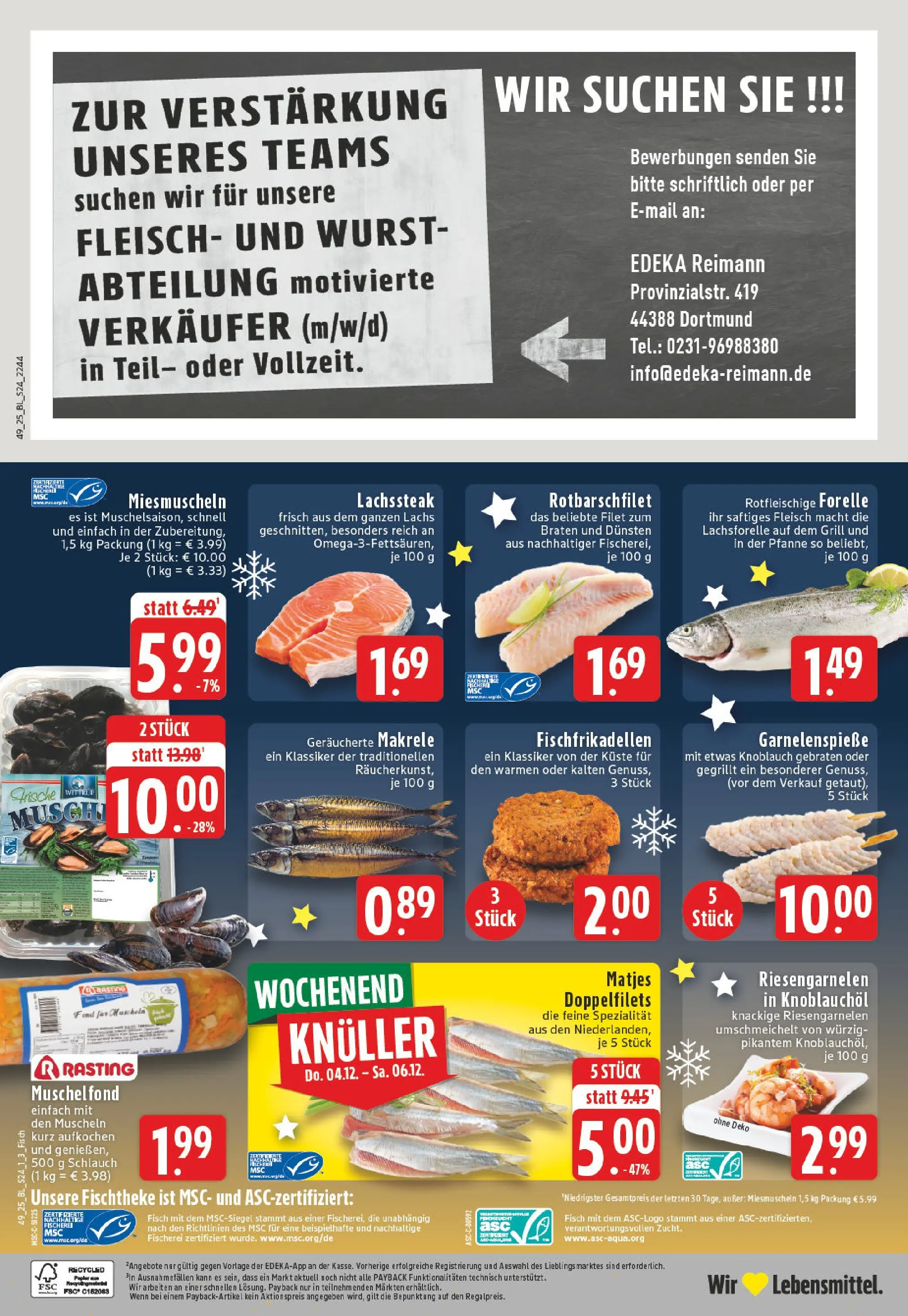 Edeka prospekt Dortmund	 (ab 01.12.2025) » Angebote Online | Seite: 24 | Produkte: Grill, Lachs, Wurst, Knoblauch