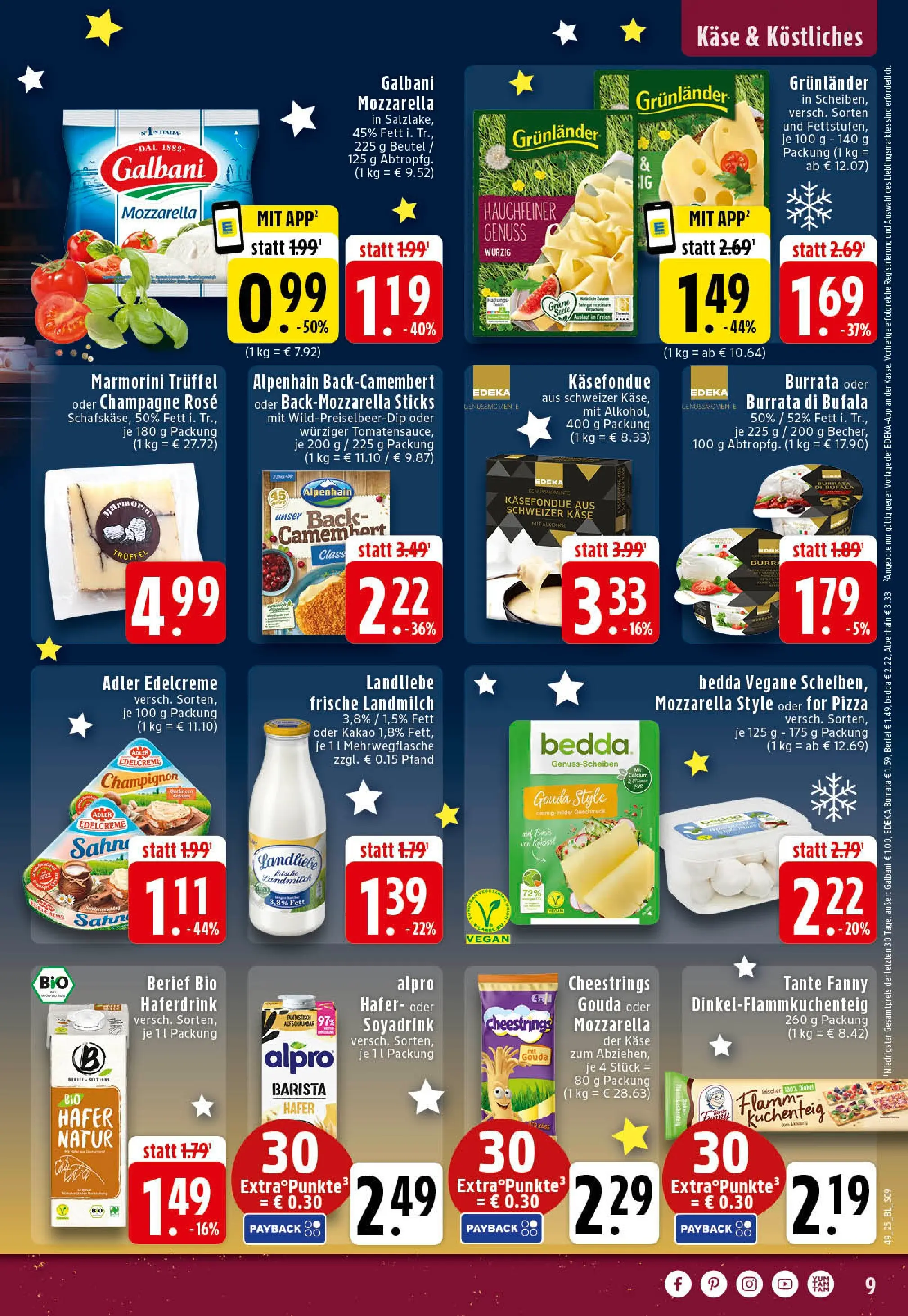Edeka prospekt Rheine	 (ab 01.12.2025) » Angebote Online | Seite: 9 | Produkte: String, Gouda, Alpro, Fondue
