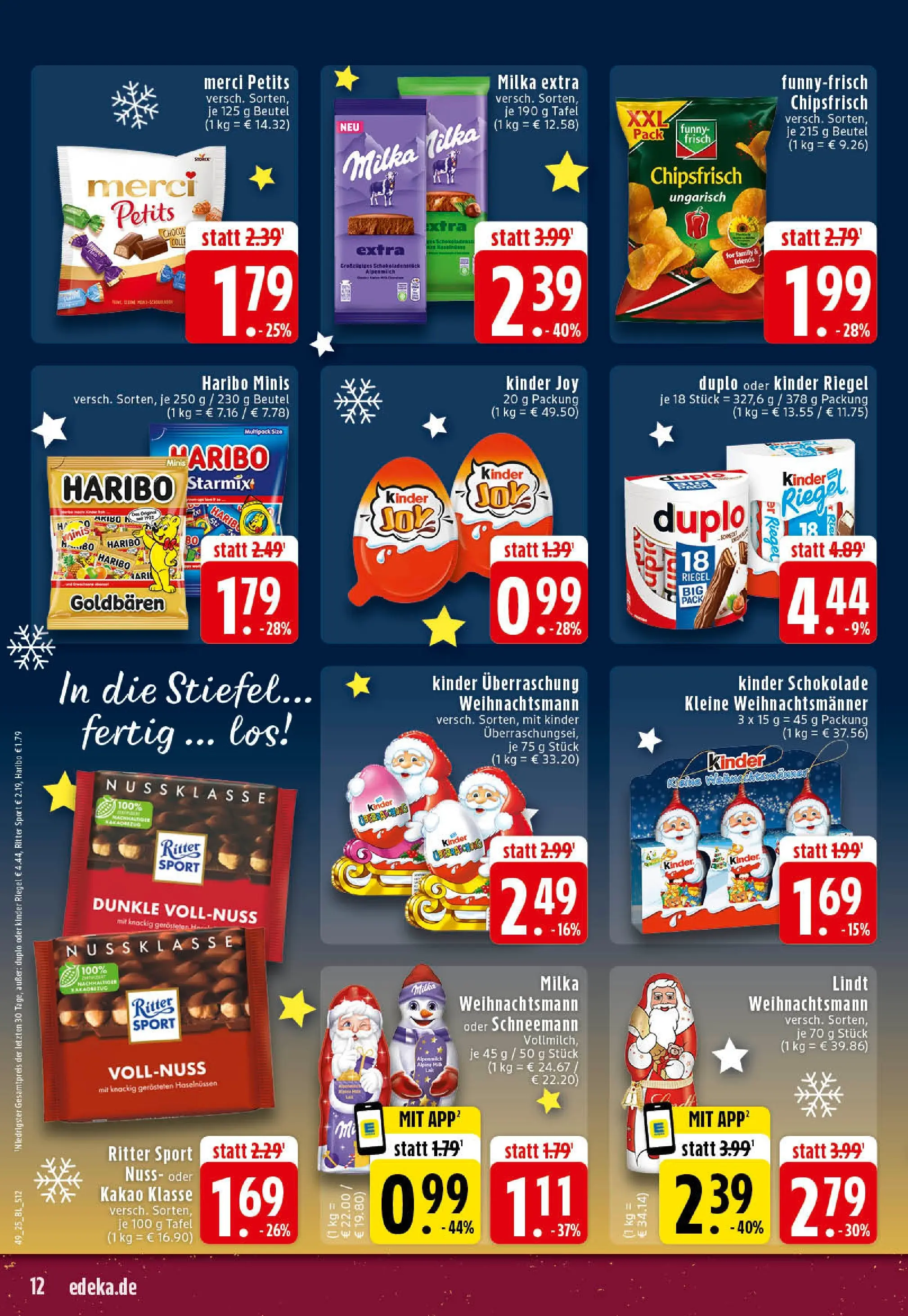 Edeka prospekt Rheine	 (ab 01.12.2025) » Angebote Online | Seite: 12 | Produkte: Haribo, Schokolade, Funny frisch, Kinder riegel