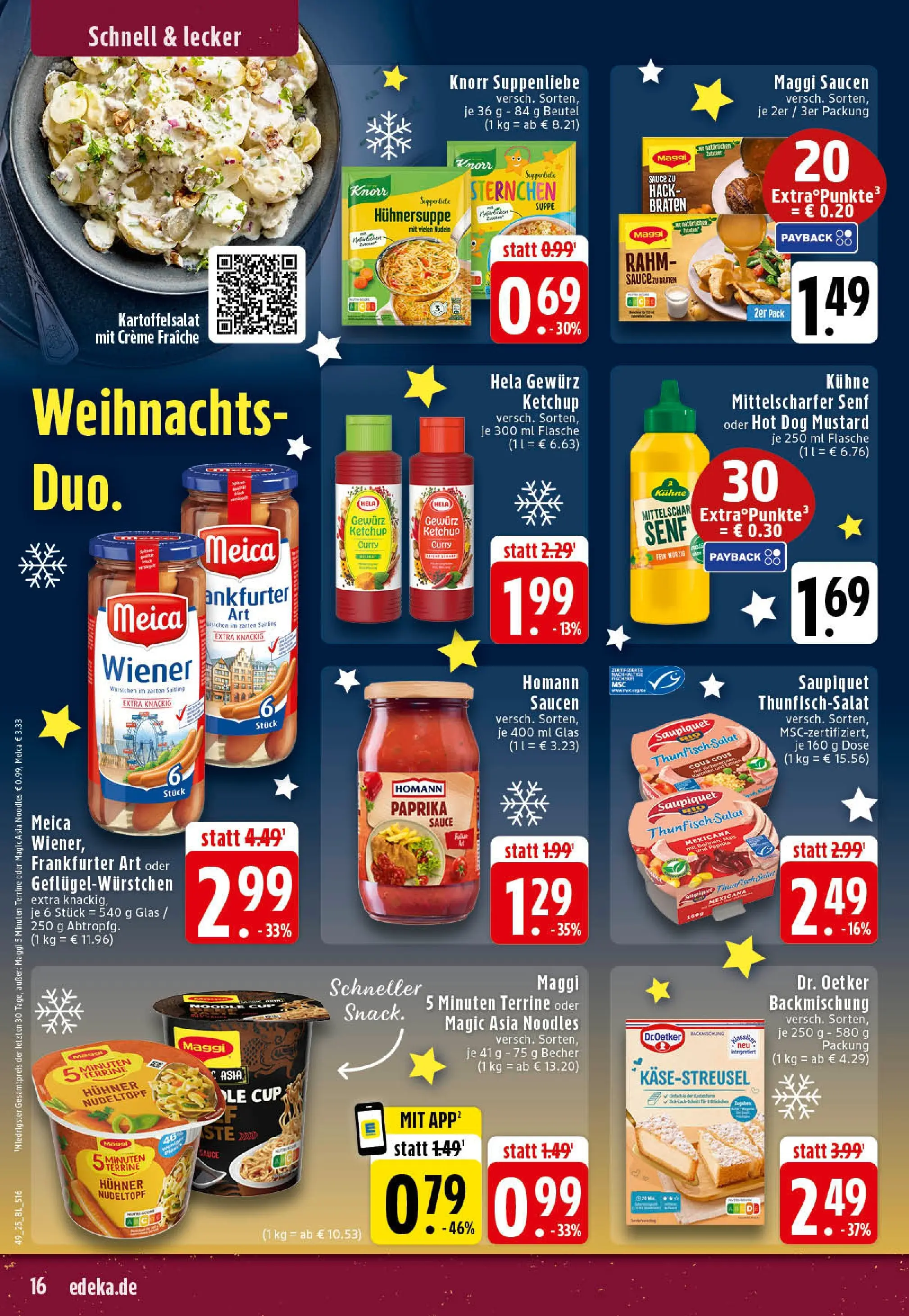 Edeka prospekt Rheine	 (ab 01.12.2025) » Angebote Online | Seite: 16 | Produkte: Thunfisch, Creme, Salat, Maggi 5 minuten terrine