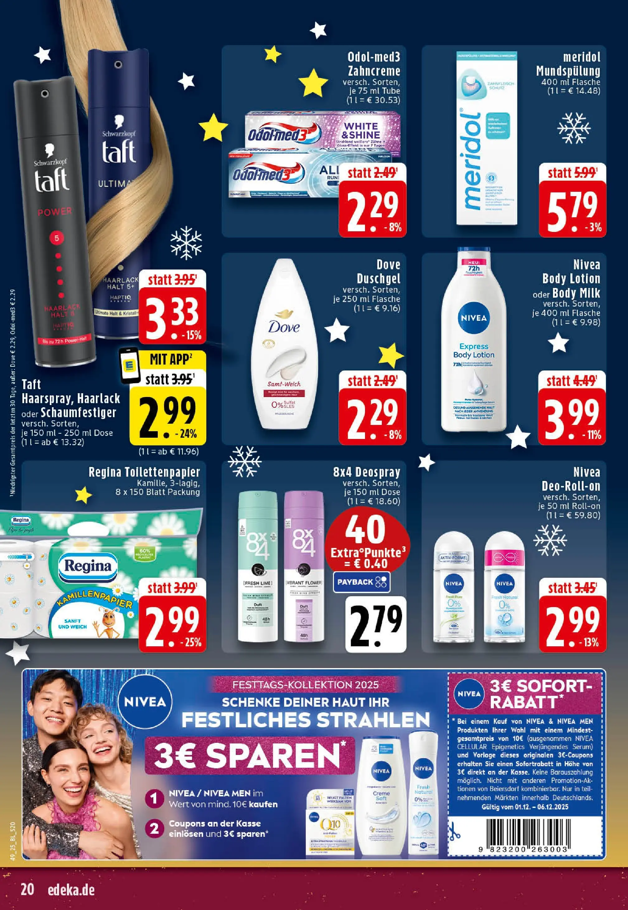 Edeka prospekt Rheine	 (ab 01.12.2025) » Angebote Online | Seite: 20 | Produkte: Creme, Body Lotion, Shower Gel, Toilettenpapier