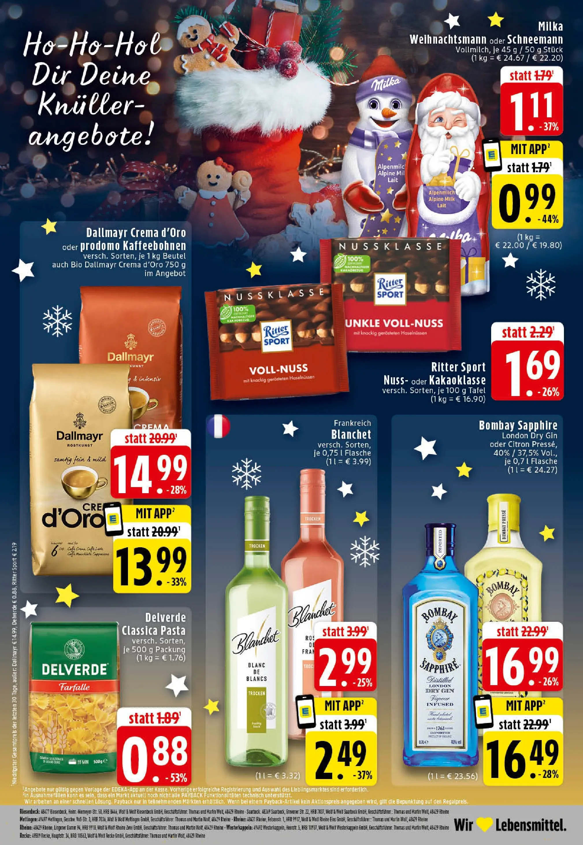 Edeka prospekt Rheine	 (ab 01.12.2025) » Angebote Online | Seite: 24 | Produkte: Presse, Ritter sport, Pasta, Gin