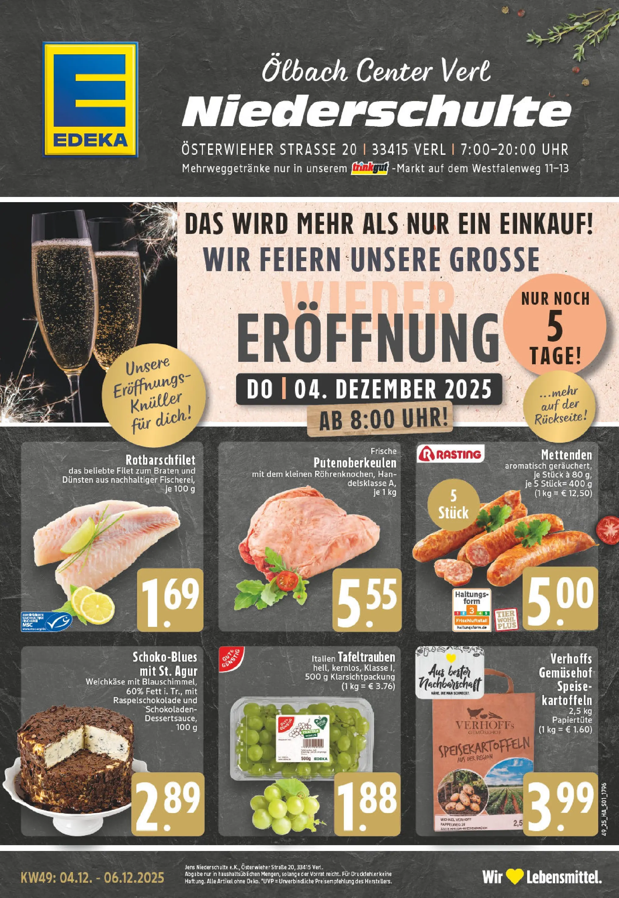 Edeka prospekt Verl	 (ab 01.12.2025) » Angebote Online | Seite: 1 | Produkte: Kartoffeln, Uhr