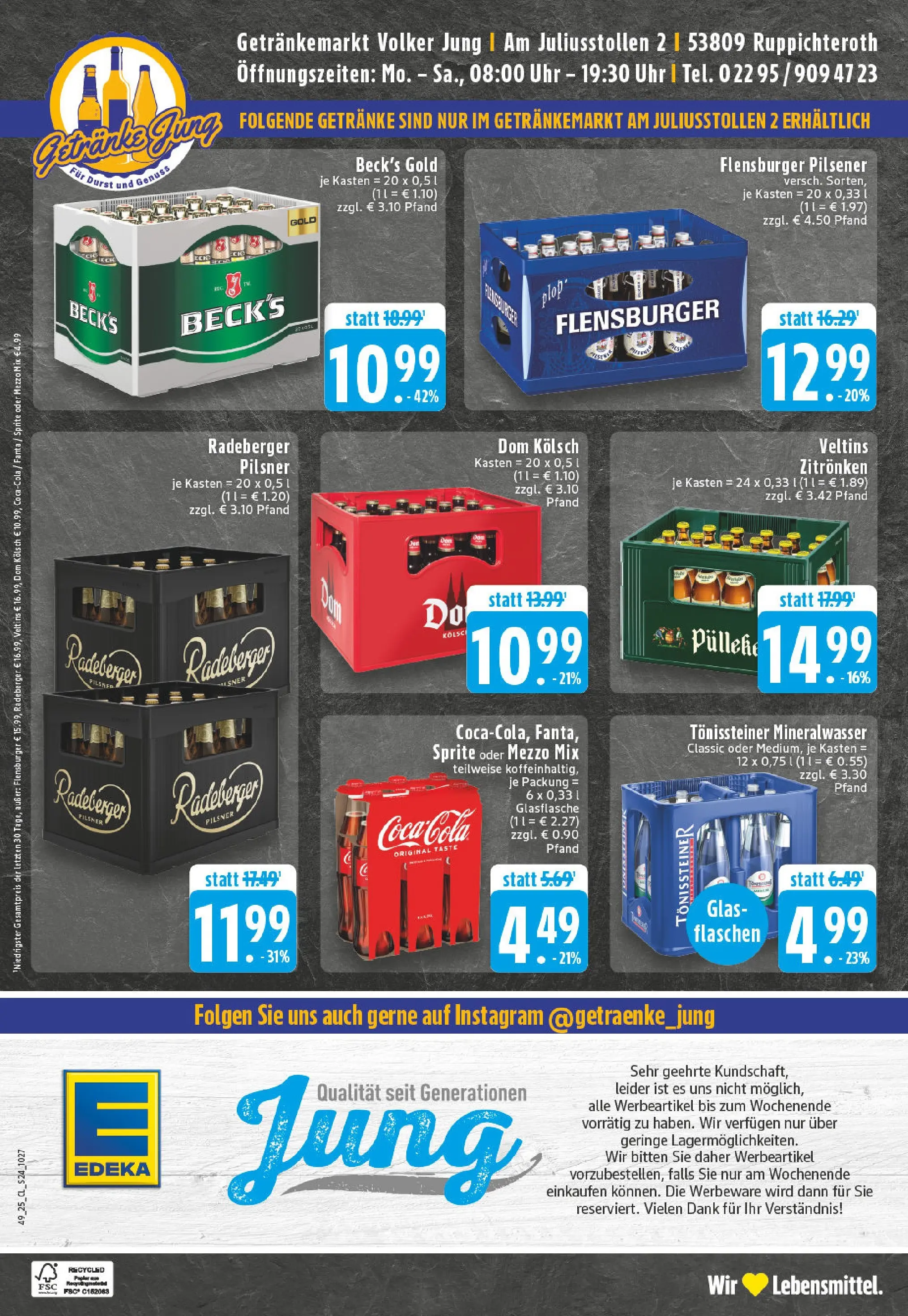 Edeka prospekt Ruppichteroth	 (ab 01.12.2025) » Angebote Online | Seite: 24 | Produkte: Mezzo mix, Fanta, Sprite, Veltins