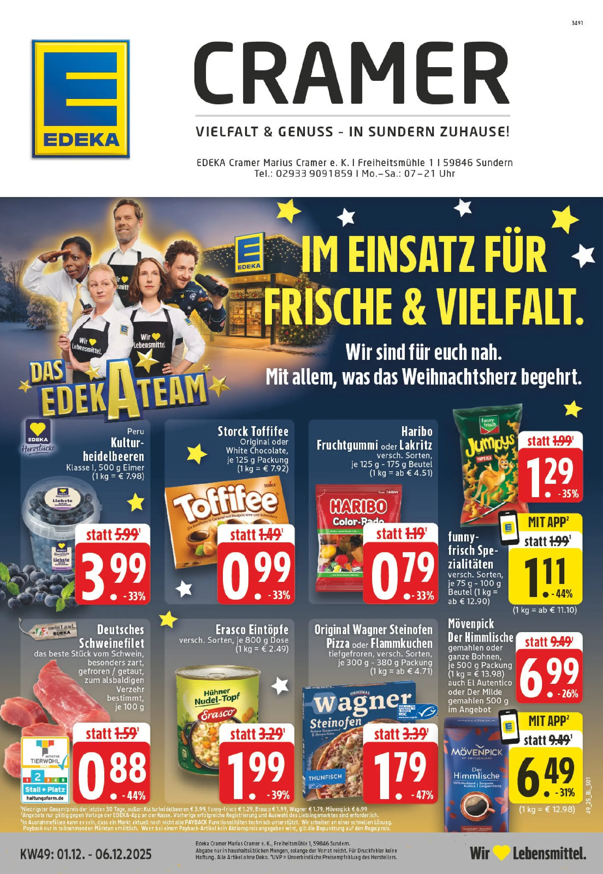 Edeka prospekt Sundern	 (ab 01.12.2025) » Angebote Online | Seite: 1 | Produkte: Haribo, Schokolade, Paprika, Toffifee
