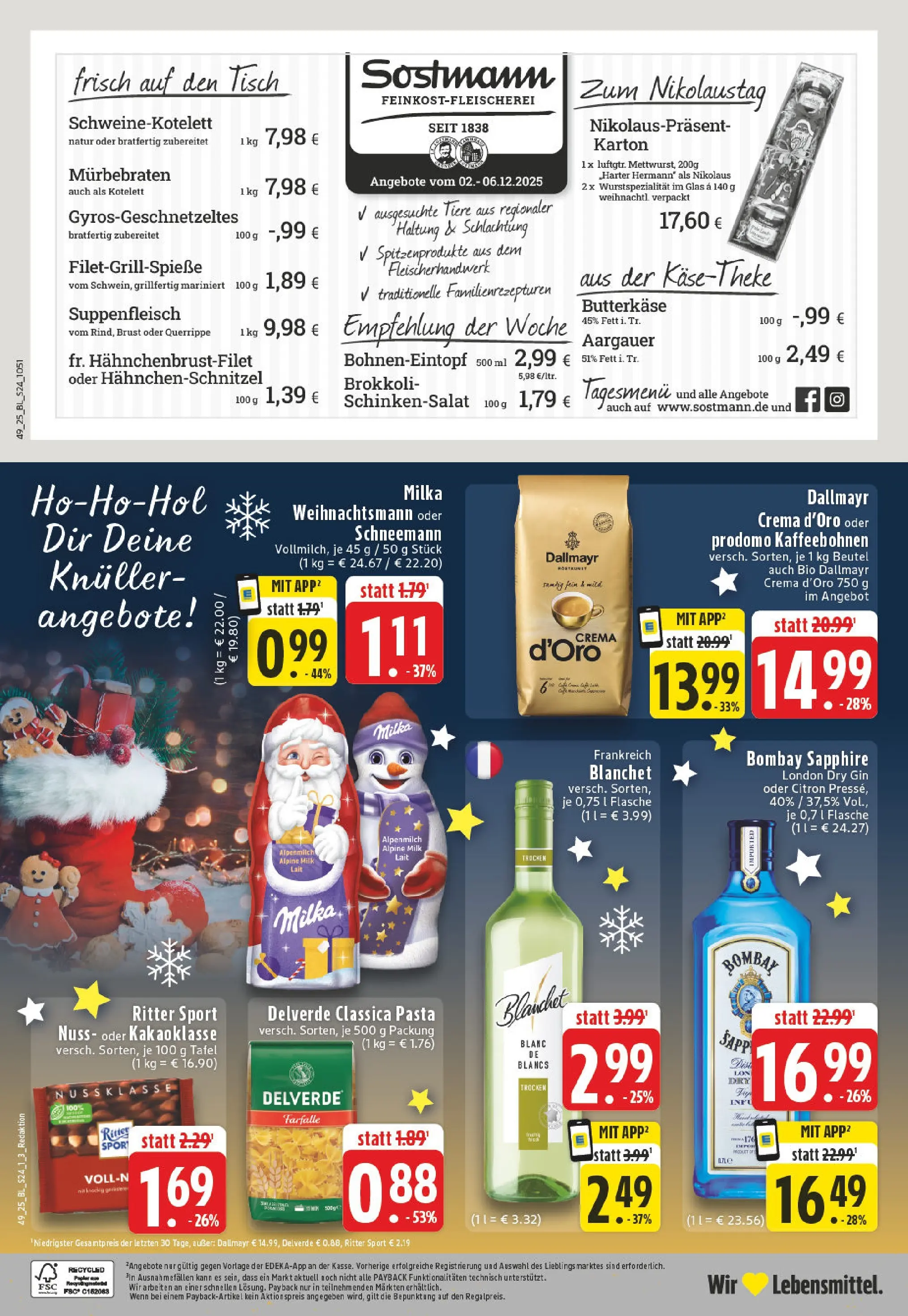 Edeka prospekt Lienen	 (ab 01.12.2025) » Angebote Online | Seite: 24 | Produkte: Tisch, Milka, Suppenfleisch, Gin