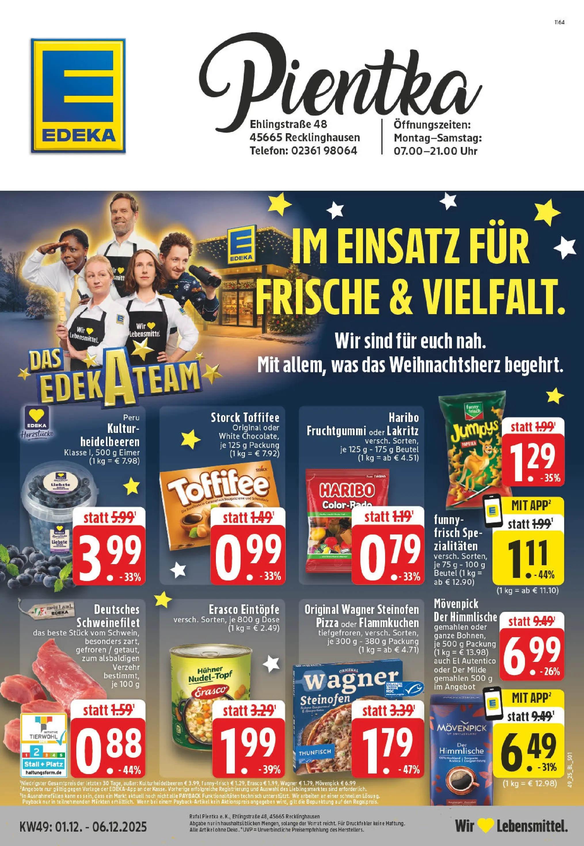 Edeka prospekt Recklinghausen	 (ab 01.12.2025) » Angebote Online | Seite: 1 | Produkte: Haribo, Paprika, Telefon, Uhr
