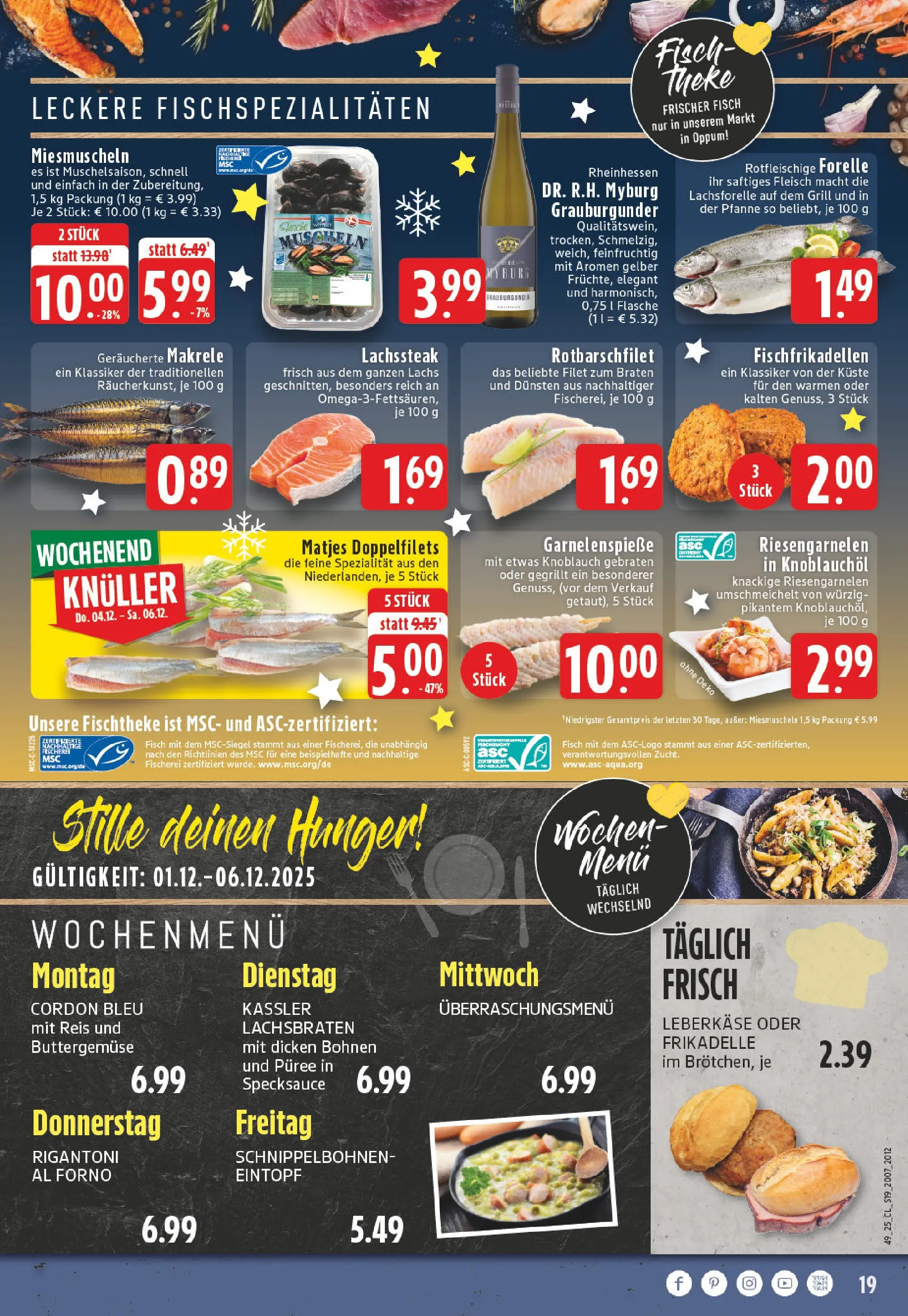 Edeka prospekt Krefeld	 (ab 01.12.2025) » Angebote Online | Seite: 19 | Produkte: Theke, Knoblauch, Fleisch, Leberkase
