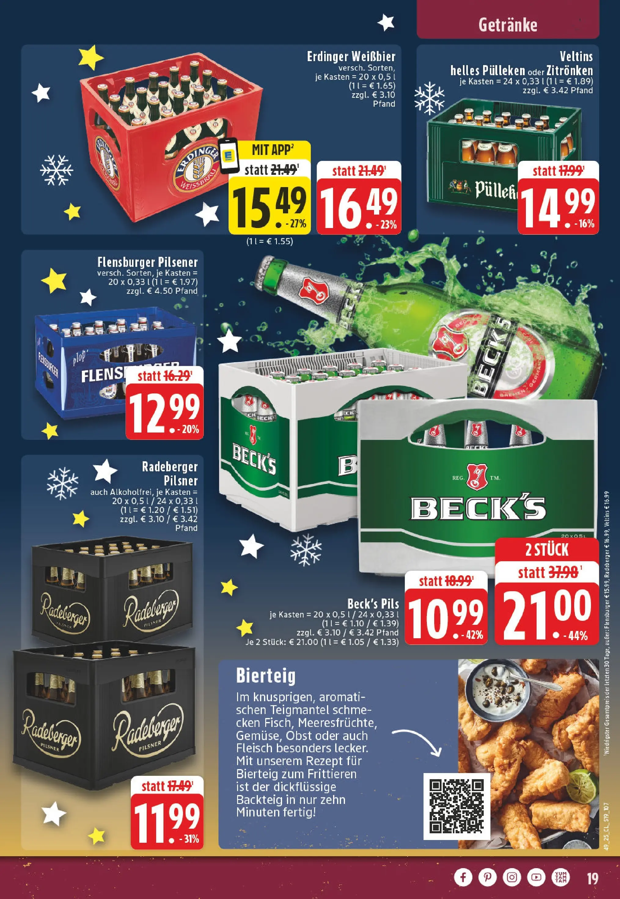 Edeka prospekt Würselen	 (ab 01.12.2025) » Angebote Online | Seite: 19 | Produkte: Helles pulleken, Obst, Fleisch, Radeberger pilsner