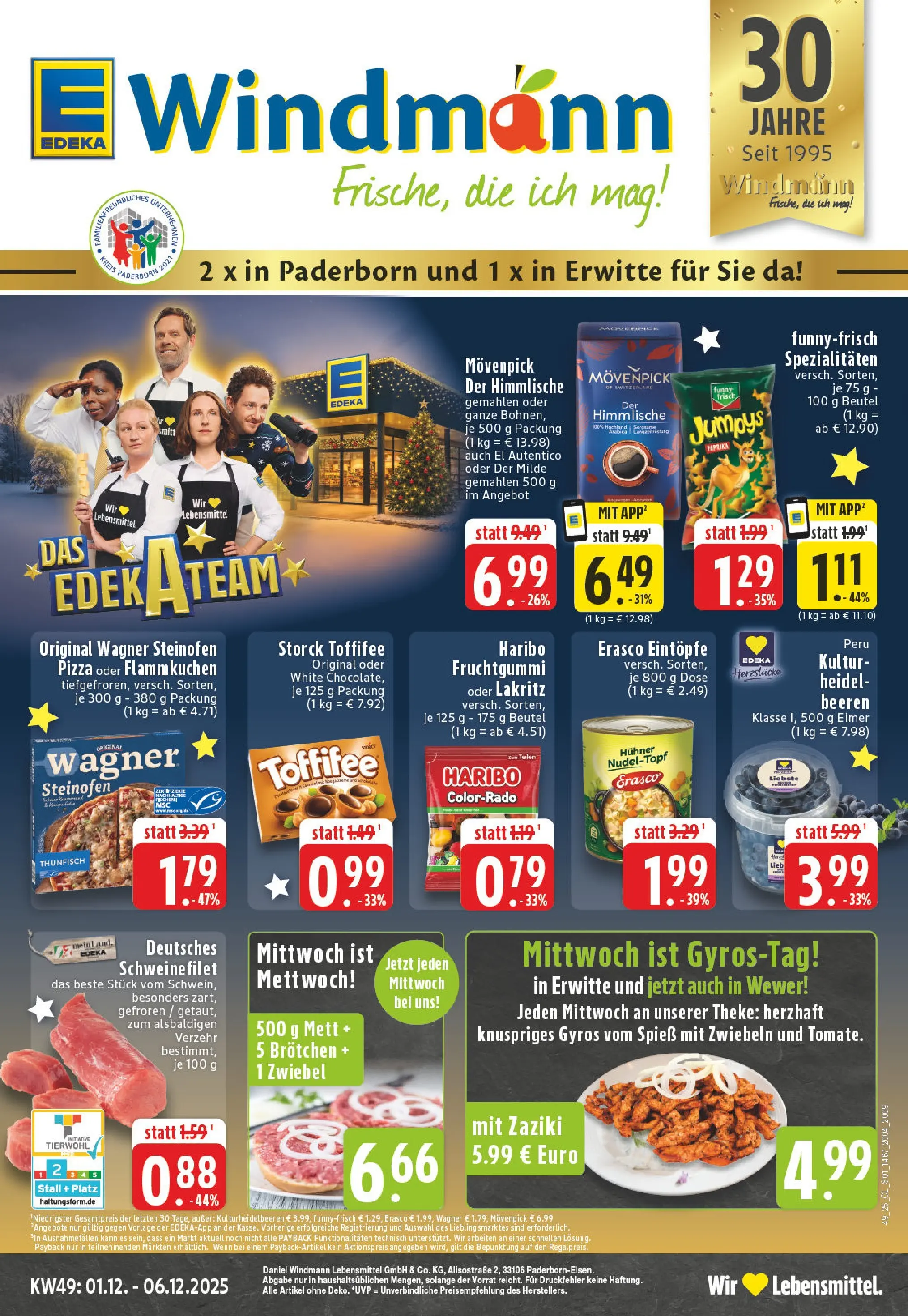 Edeka prospekt Paderborn-Elsen	 (ab 01.12.2025) » Angebote Online | Seite: 1 | Produkte: Theke, Schweinefilet, Toffifee, Pizza