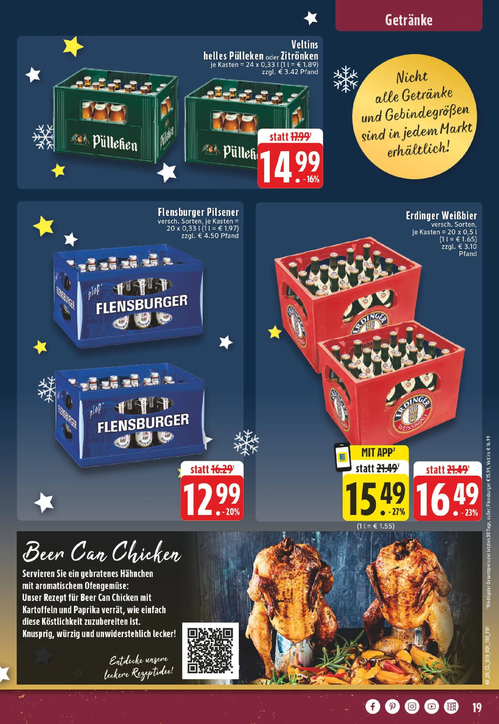 Edeka prospekt Siegburg	 (ab 01.12.2025) » Angebote Online | Seite: 19 | Produkte: Helles pulleken, Flensburger, Kartoffeln, Paprika