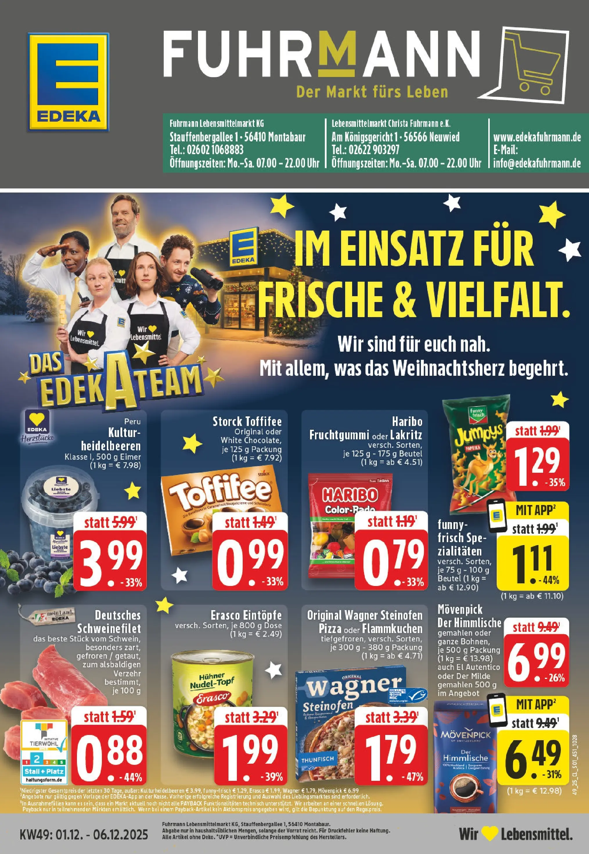Edeka prospekt Neuwied	 (ab 01.12.2025) » Angebote Online | Seite: 1 | Produkte: Haribo, Paprika, Pizza, Erasco