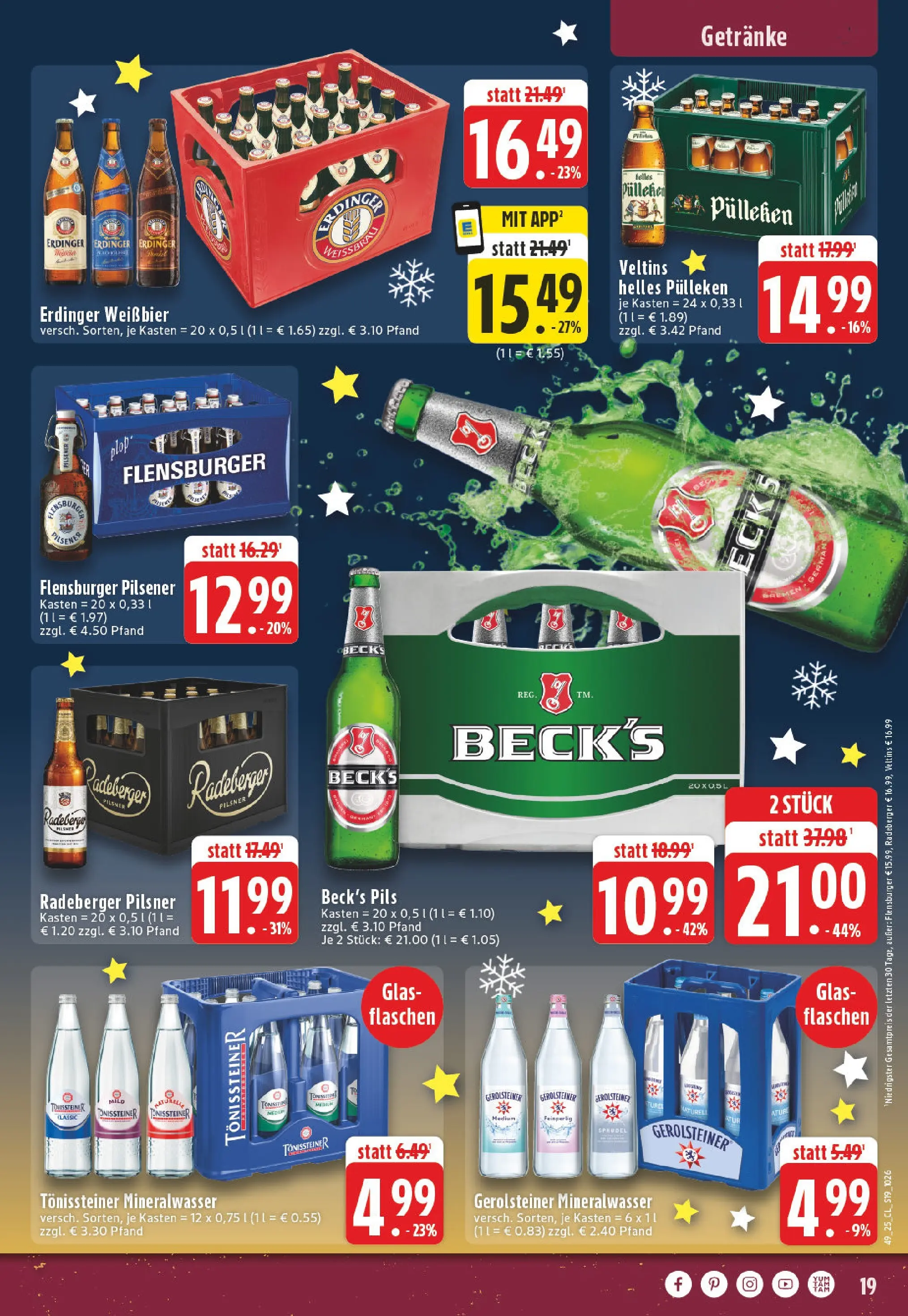 Edeka prospekt Koblenz	 (ab 01.12.2025) » Angebote Online | Seite: 19 | Produkte: Erdinger, Weißbier, Pils, Gerolsteiner