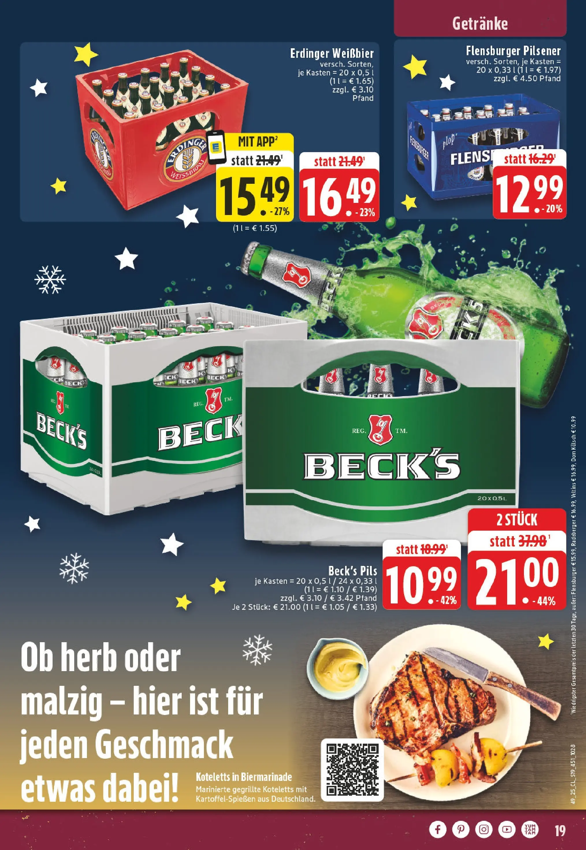 Edeka prospekt Neuwied	 (ab 01.12.2025) » Angebote Online | Seite: 19 | Produkte: Erdinger, Weißbier, Pils, Veltins