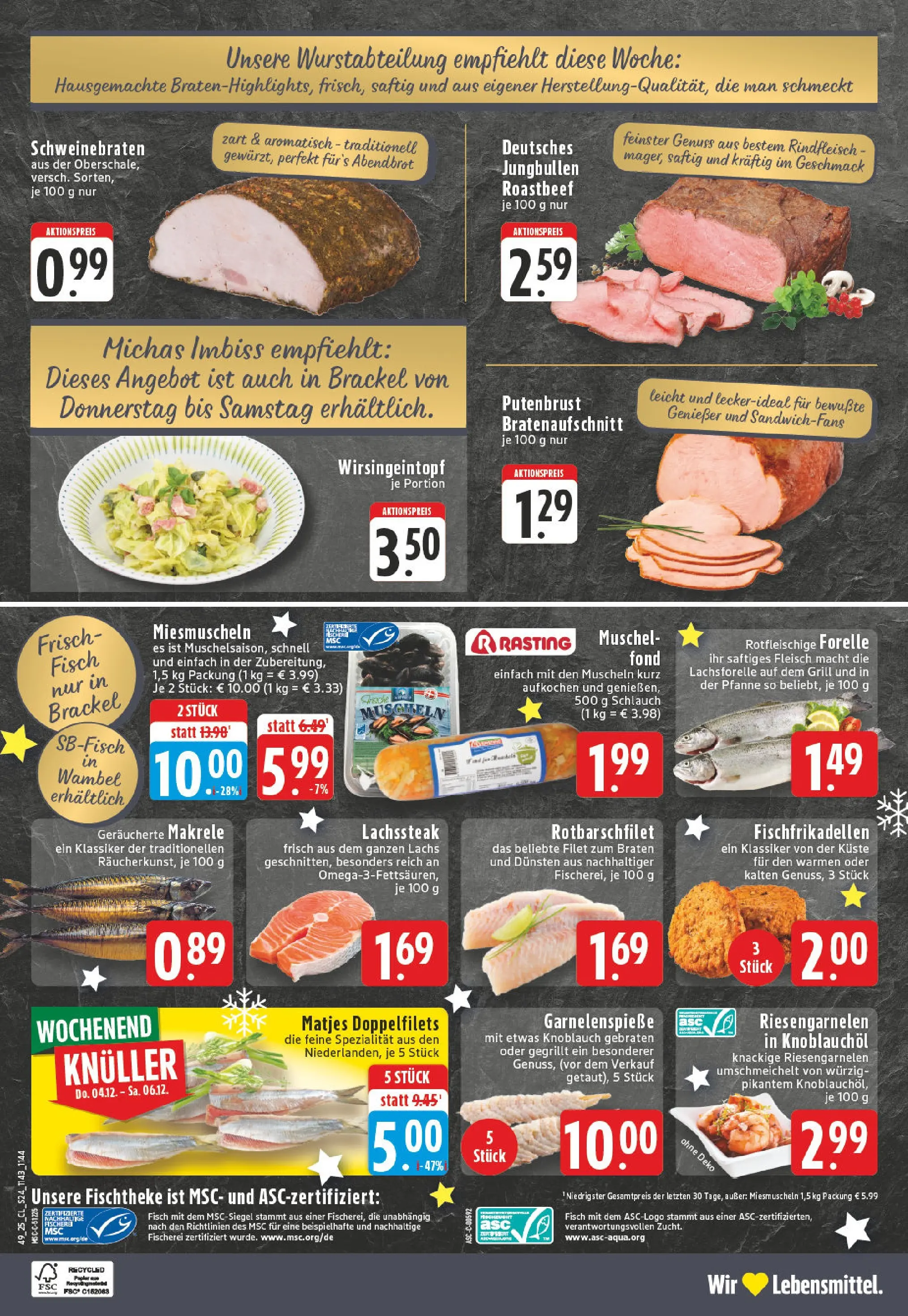 Edeka prospekt Dortmund-Brackel	 (ab 01.12.2025) » Angebote Online | Seite: 24 | Produkte: Roastbeef, Fisch, Lachs, Knoblauch