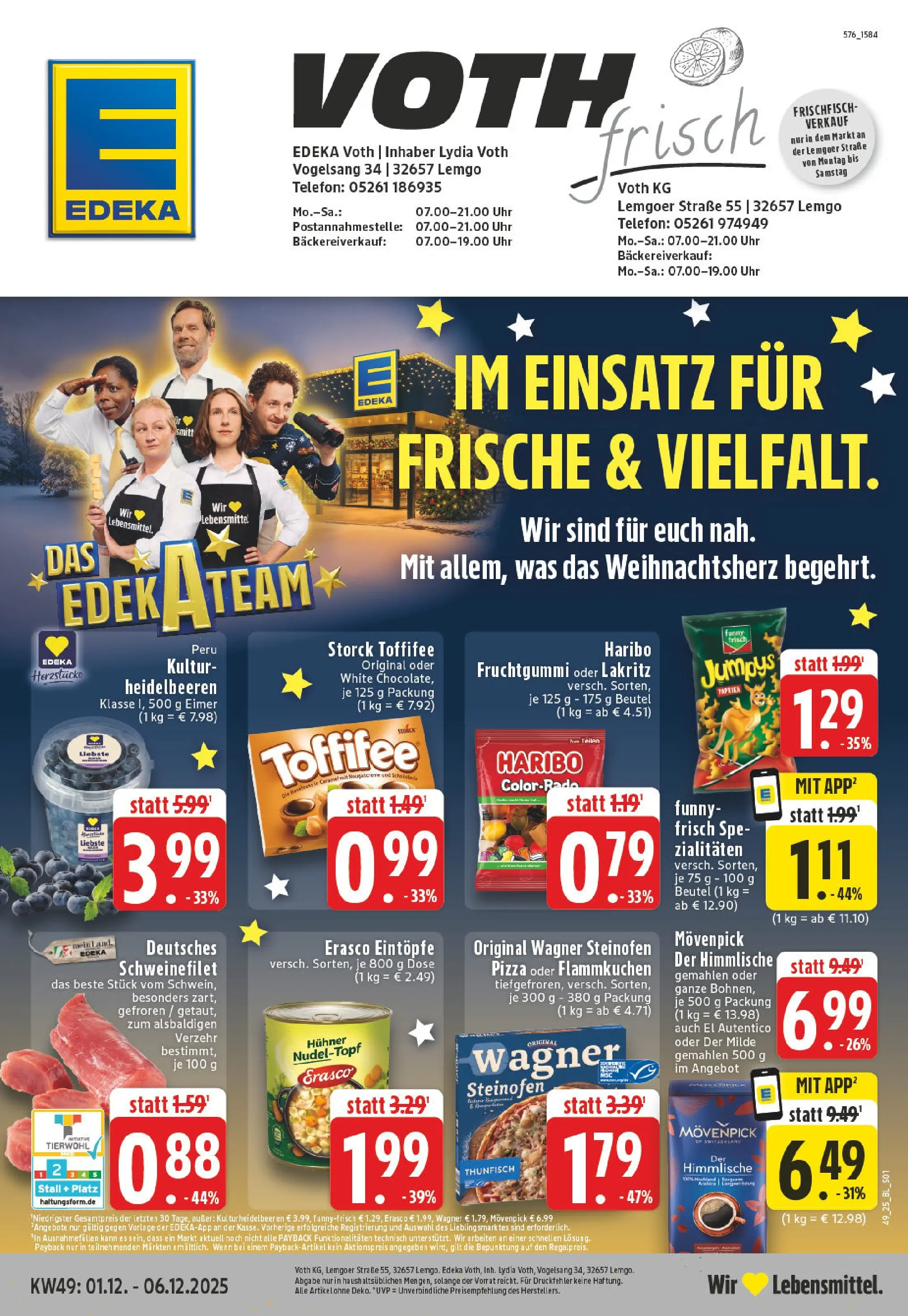 Edeka prospekt Lemgo	 (ab 01.12.2025) » Angebote Online | Seite: 1 | Produkte: Thunfisch, Heidelbeeren, Pizza, Chips