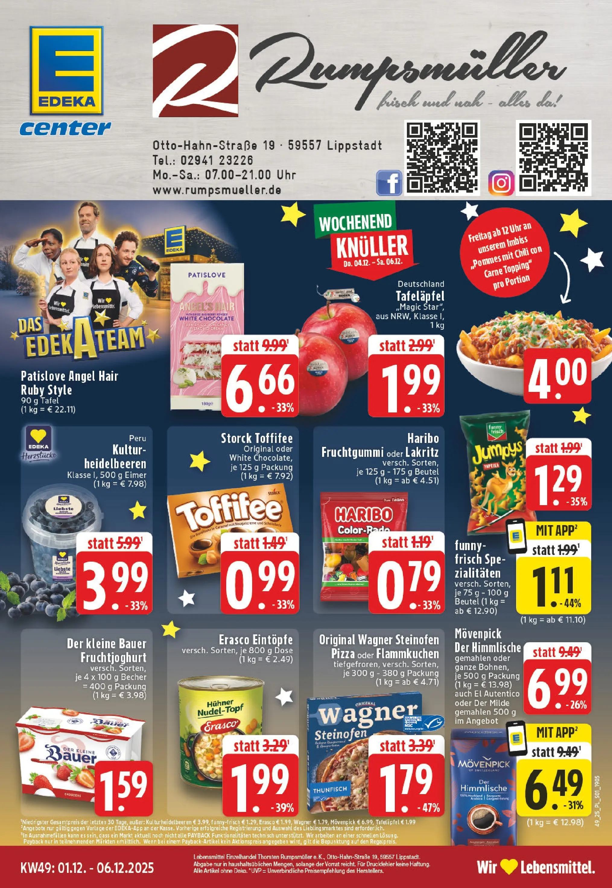 Edeka prospekt Lippstadt	 (ab 01.12.2025) » Angebote Online | Seite: 1 | Produkte: Haribo, Thunfisch, Heidelbeeren, Erasco
