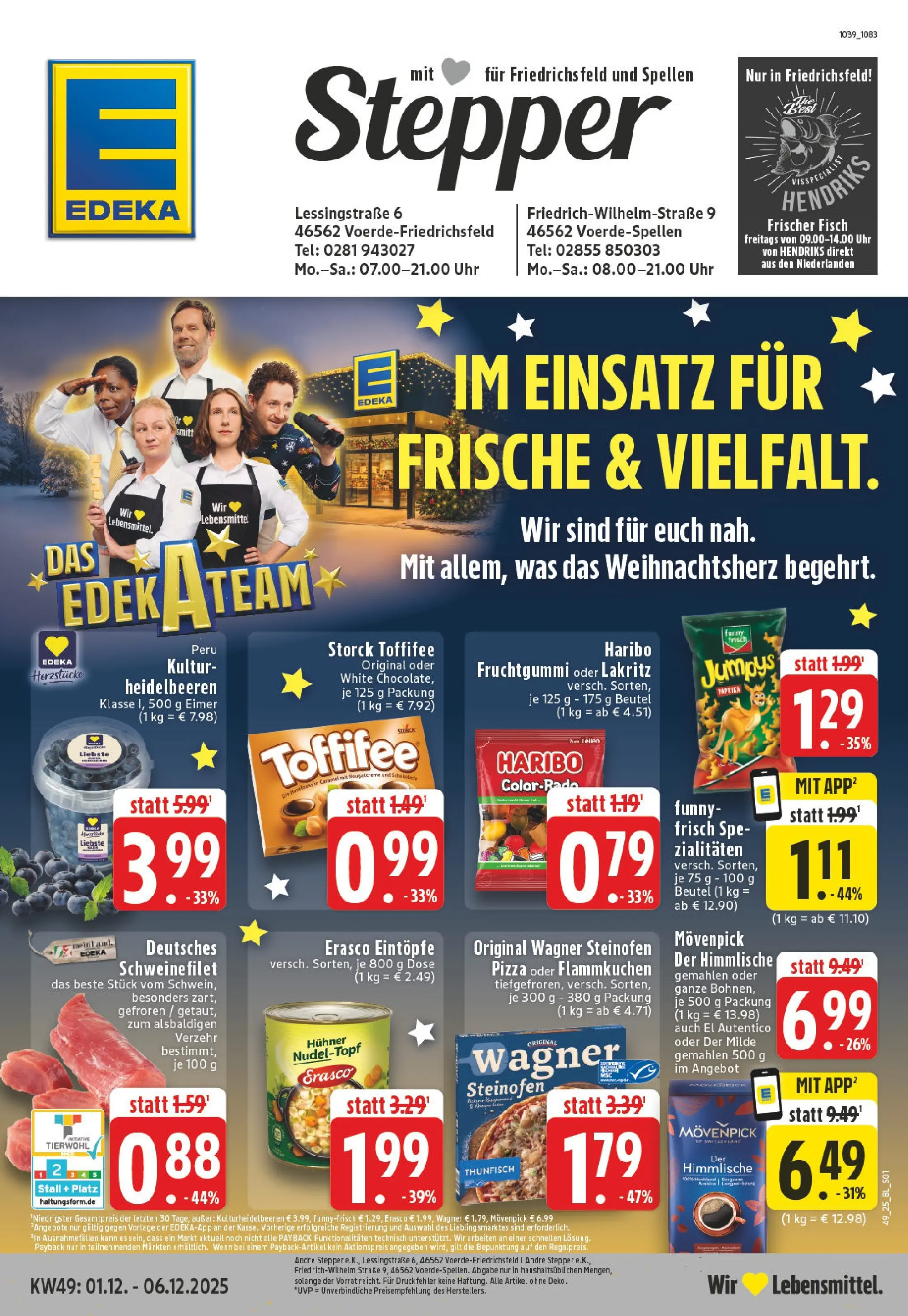 Edeka prospekt Voerde - Friedrichsfeld	 (ab 01.12.2025) » Angebote Online | Seite: 1 | Produkte: Thunfisch, Paprika, Toffifee, Erasco