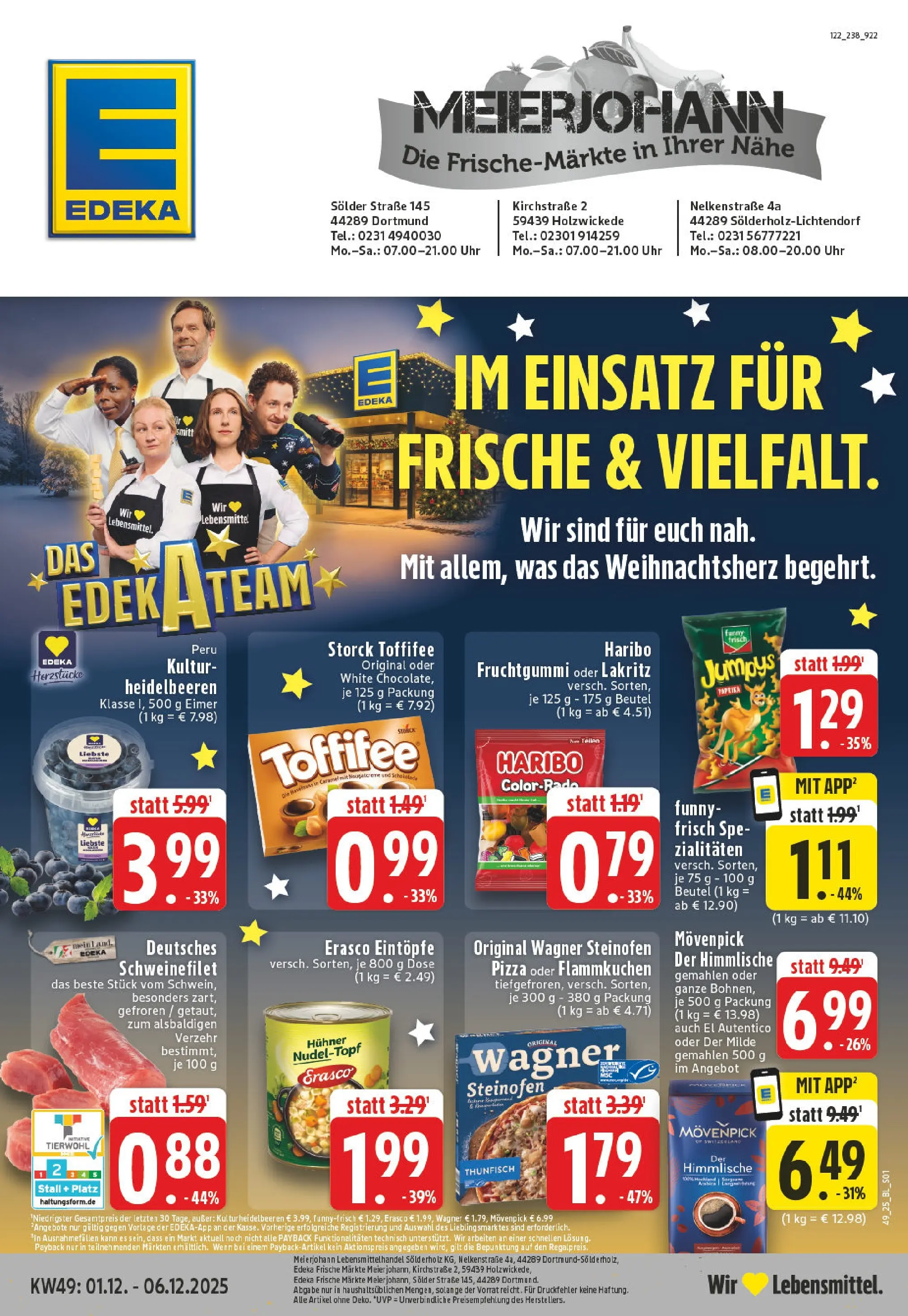 Edeka prospekt Dortmund	 (ab 01.12.2025) » Angebote Online | Seite: 1 | Produkte: Paprika, Toffifee, Pizza, Erasco