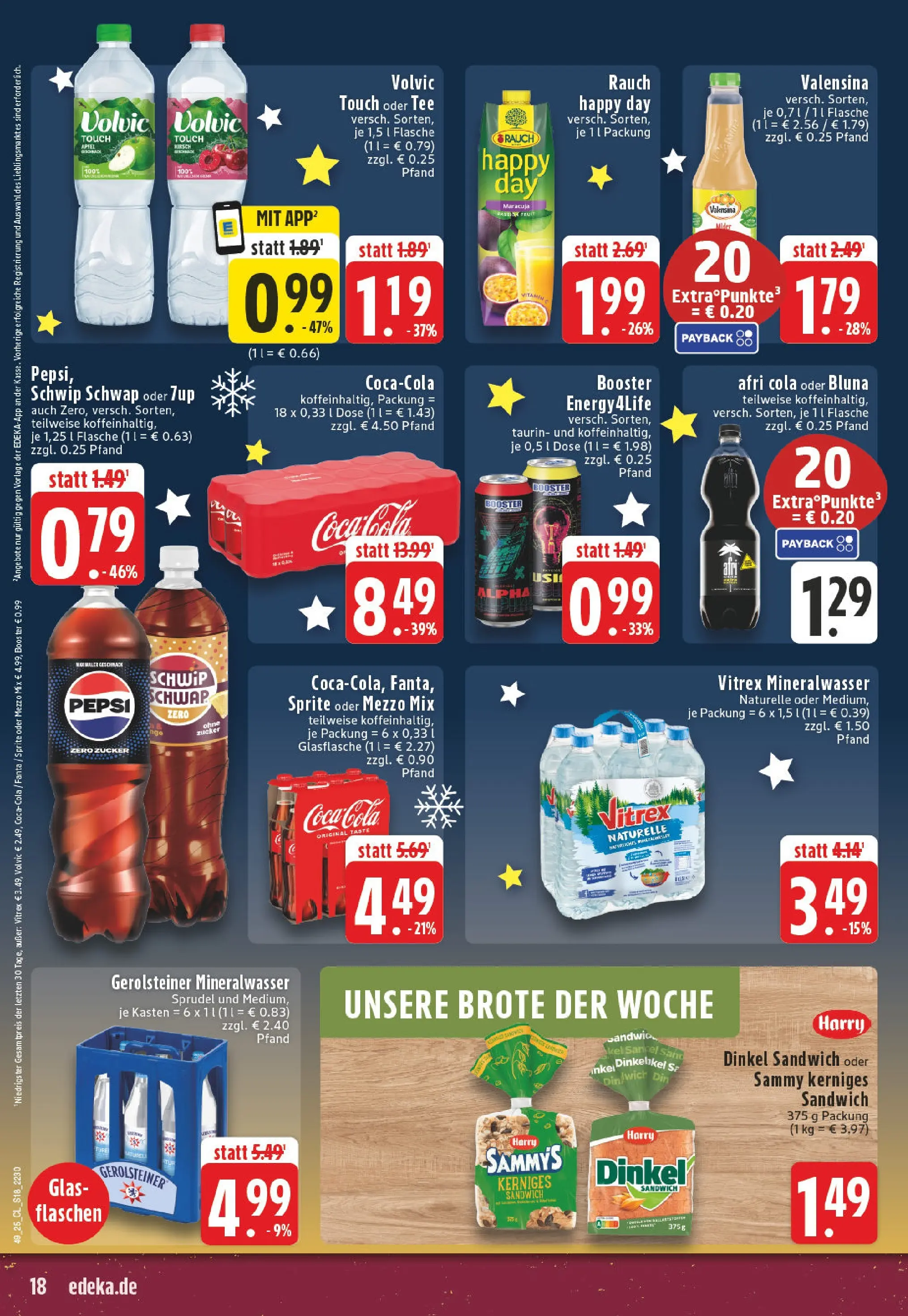 Edeka prospekt Leverkusen	 (ab 01.12.2025) » Angebote Online | Seite: 18 | Produkte: Mezzo mix, Volvic touch, Valensina, Gerolsteiner