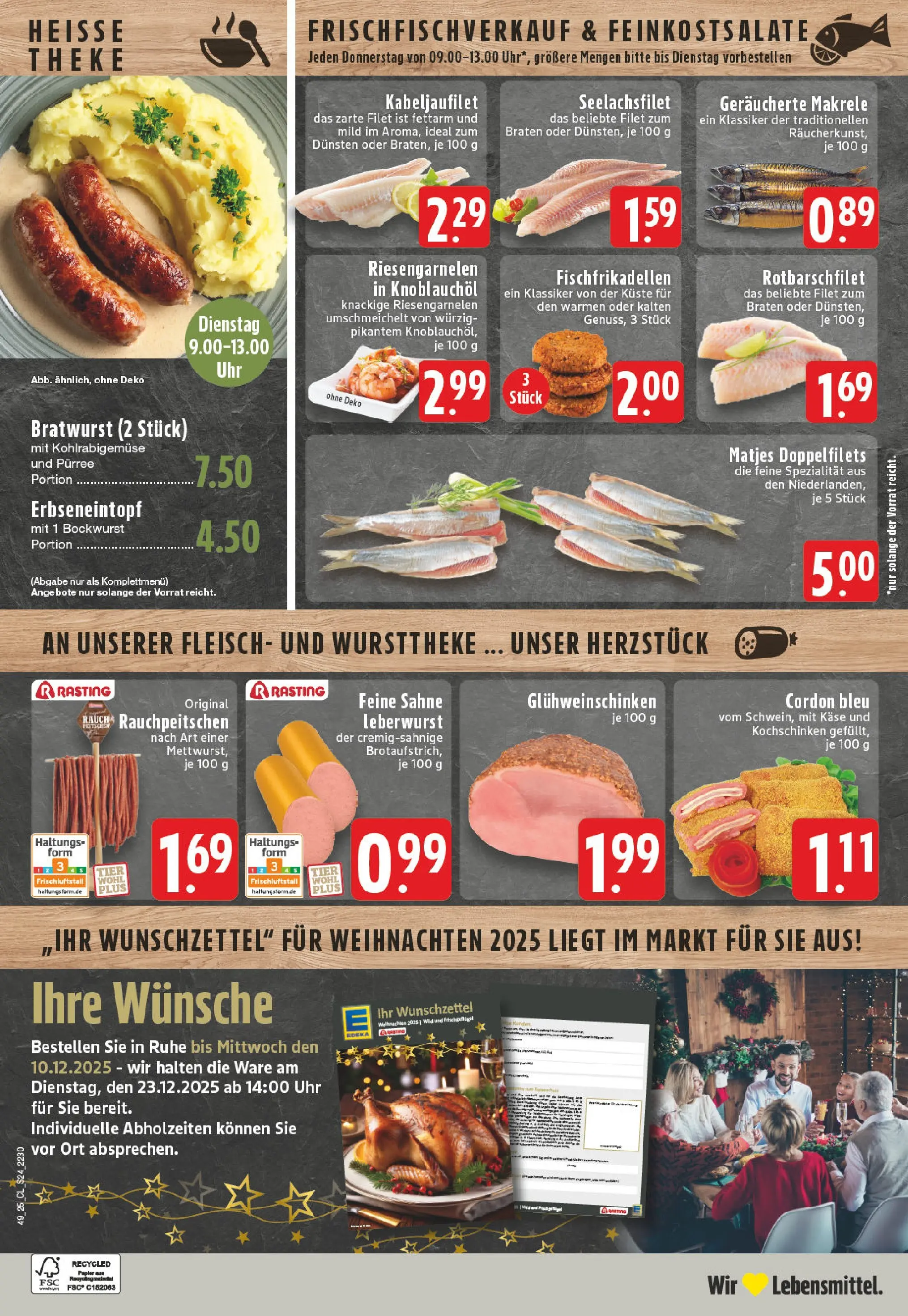 Edeka prospekt Leverkusen	 (ab 01.12.2025) » Angebote Online | Seite: 24 | Produkte: Bockwurst, Käse, Bratwurst, Sahne