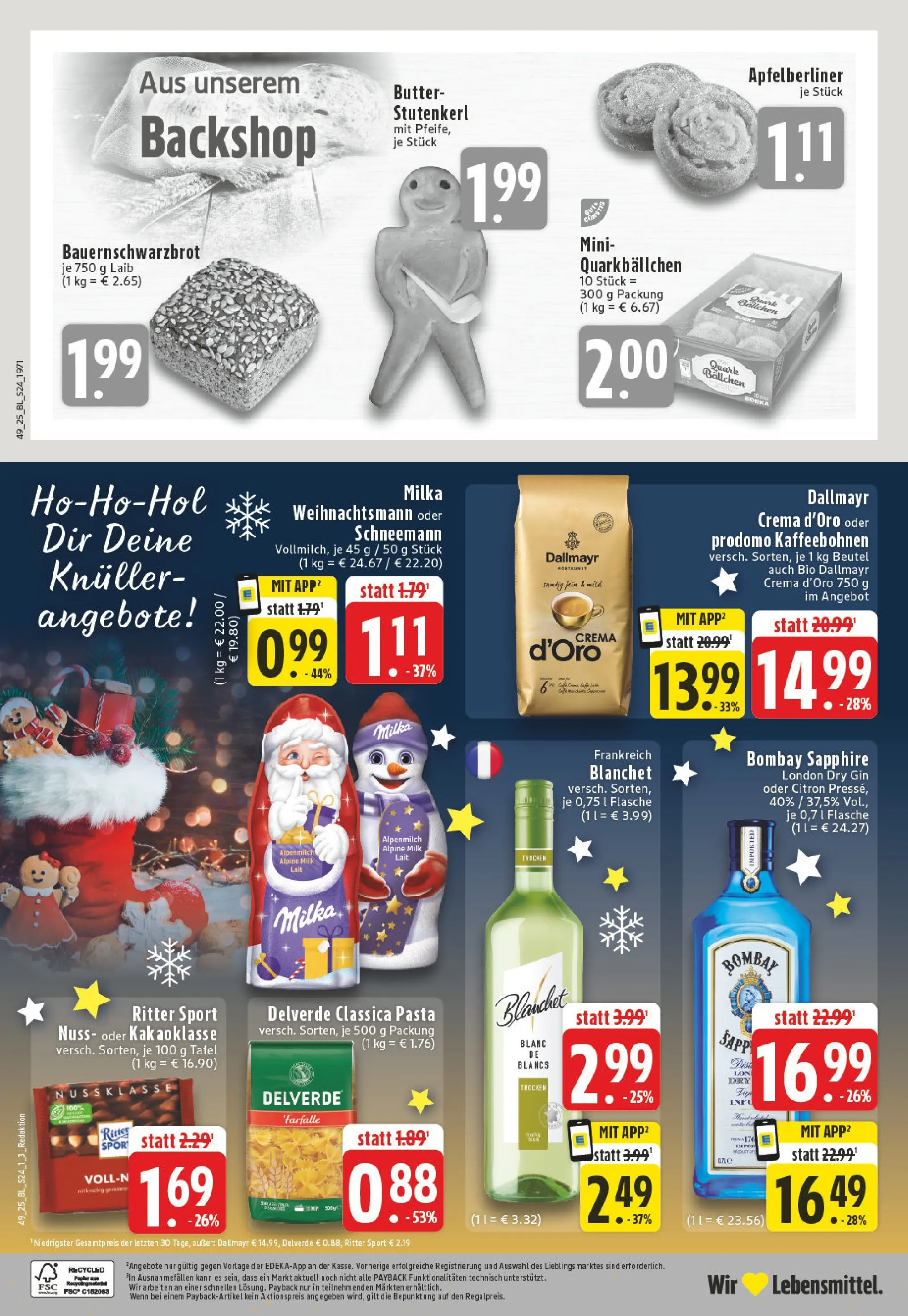 Edeka prospekt Altena	 (ab 01.12.2025) » Angebote Online | Seite: 24 | Produkte: Milka, Dallmayr, Pasta, Gin