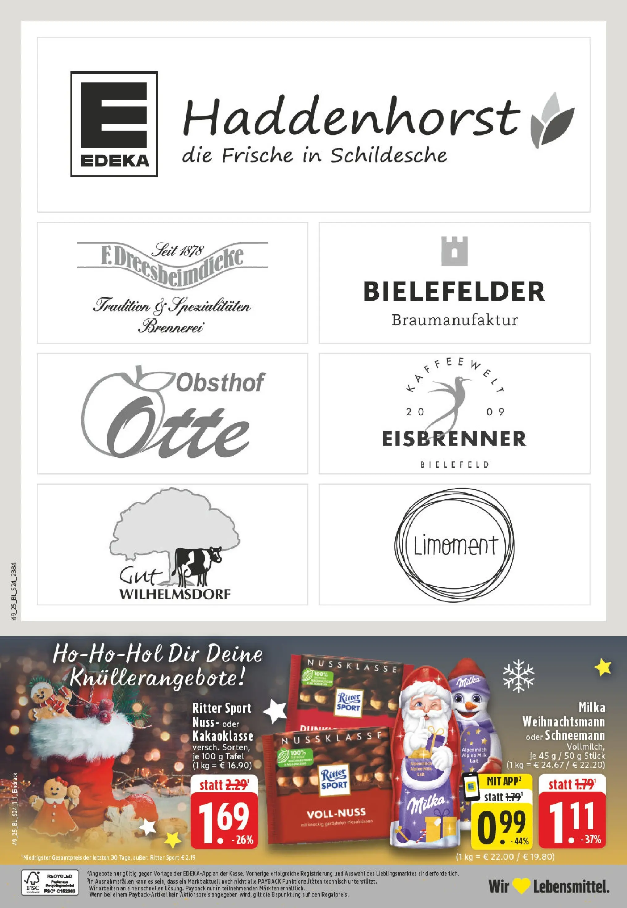 Edeka prospekt Bielefeld	 (ab 01.12.2025) » Angebote Online | Seite: 24 | Produkte: Ritter sport, Milka