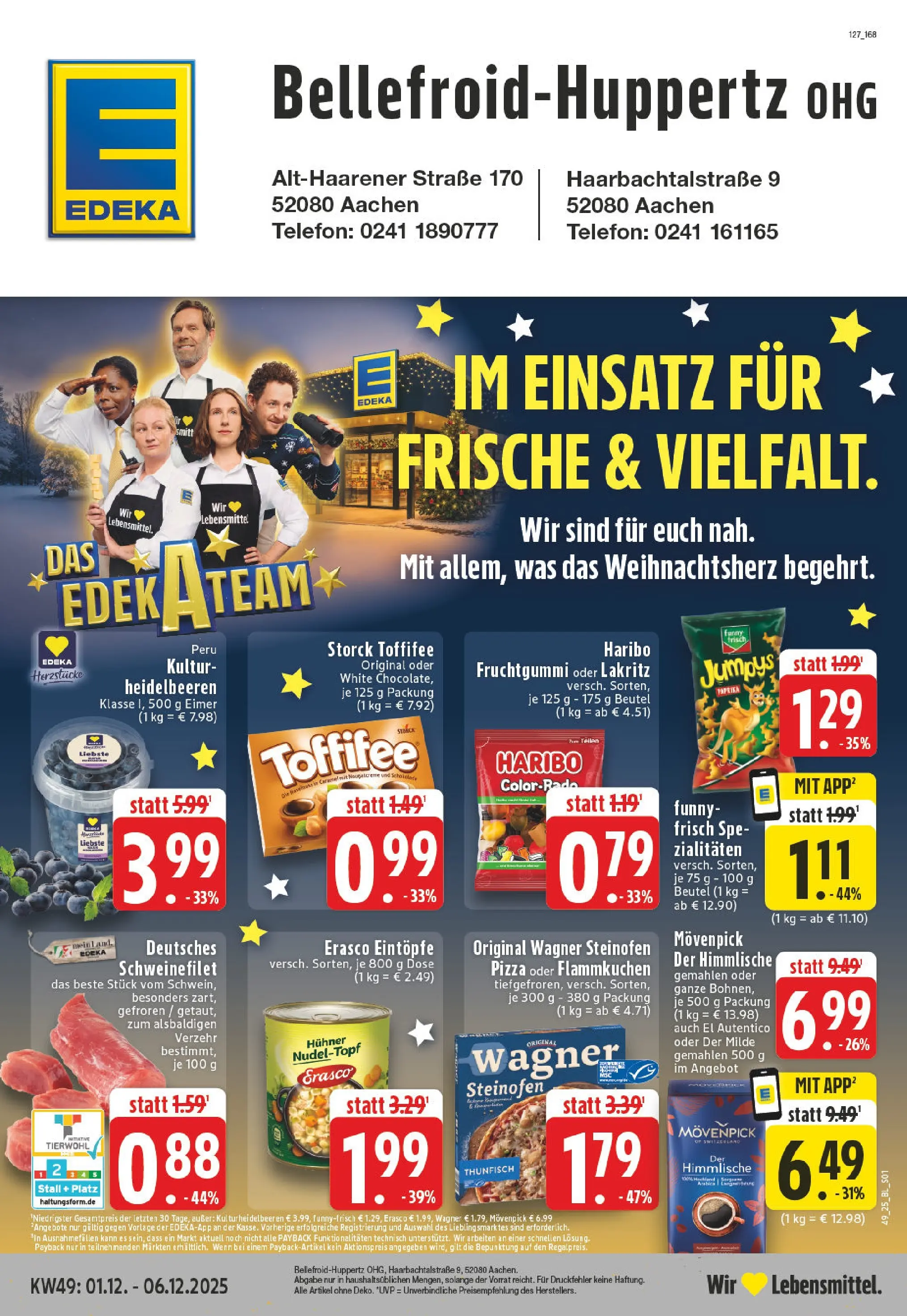 Edeka prospekt Aachen-Haaren	 (ab 01.12.2025) » Angebote Online | Seite: 1 | Produkte: Thunfisch, Pizza, Chips, Telefon