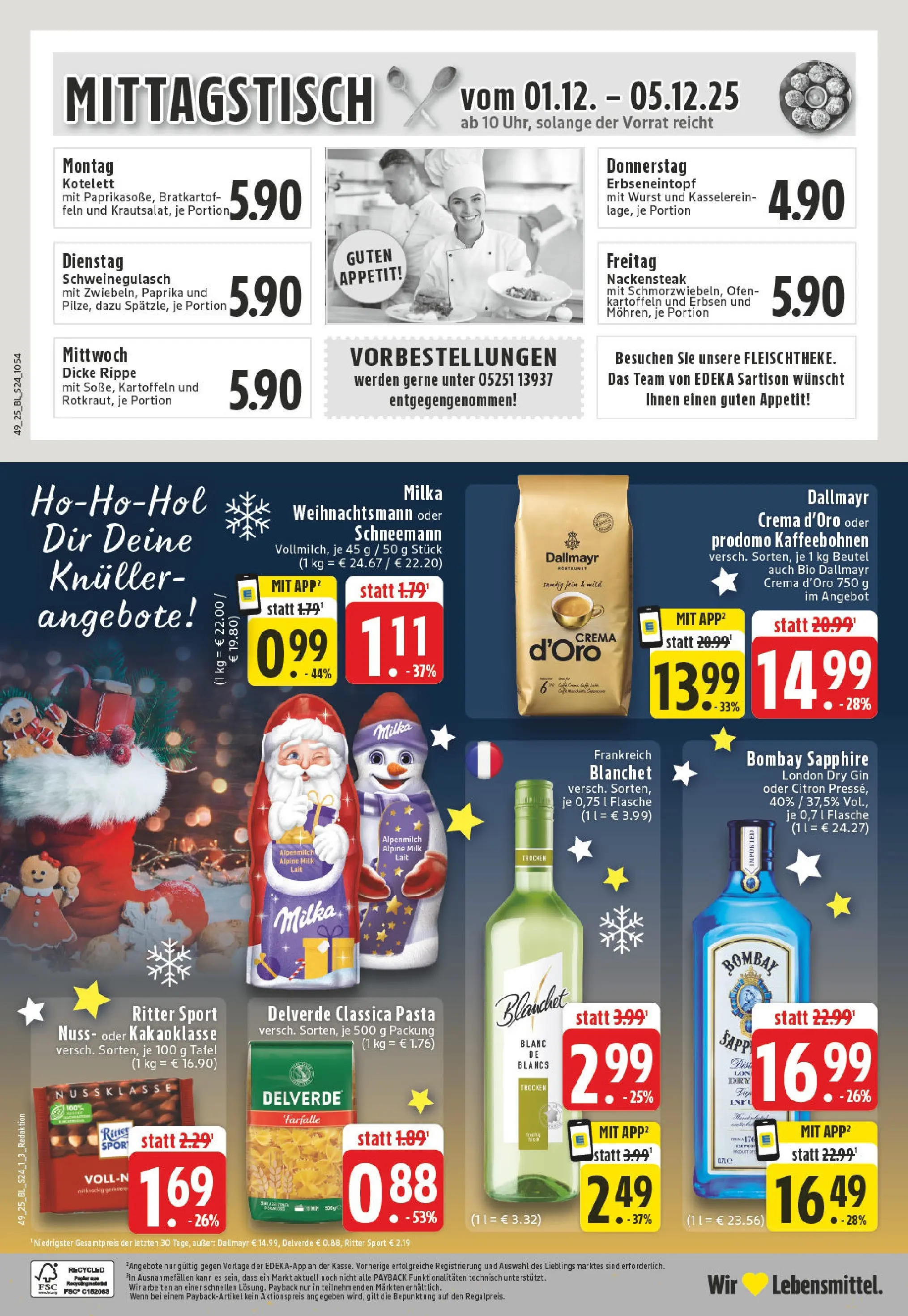 Edeka prospekt Borchen	 (ab 01.12.2025) » Angebote Online | Seite: 24 | Produkte: Schweinegulasch, Dallmayr, Paprika, Pasta