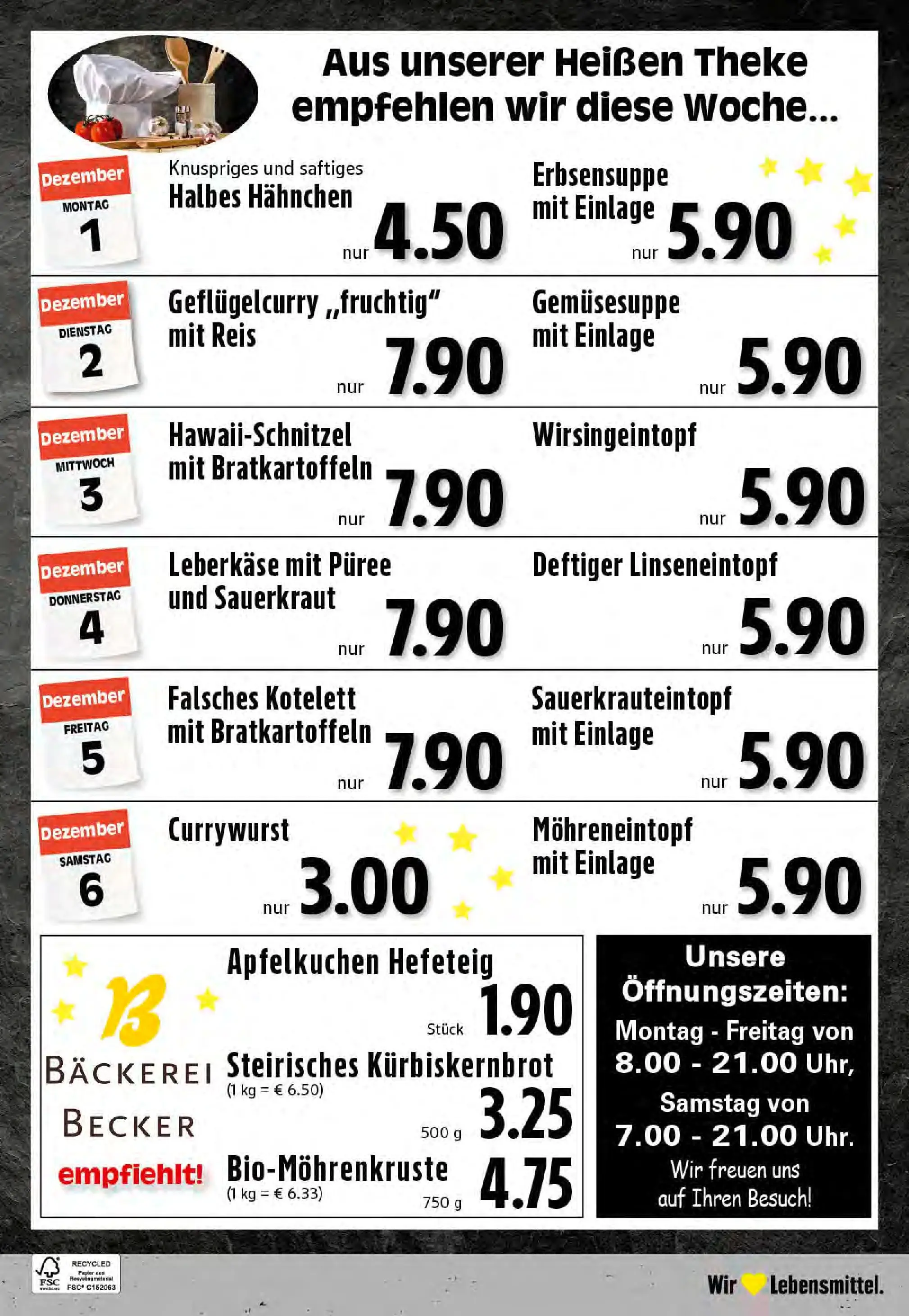 Edeka prospekt Reken-Bahnhof	 (ab 01.12.2025) » Angebote Online | Seite: 24 | Produkte: Hahnchen, Bäckerei, Theke, Leberkase