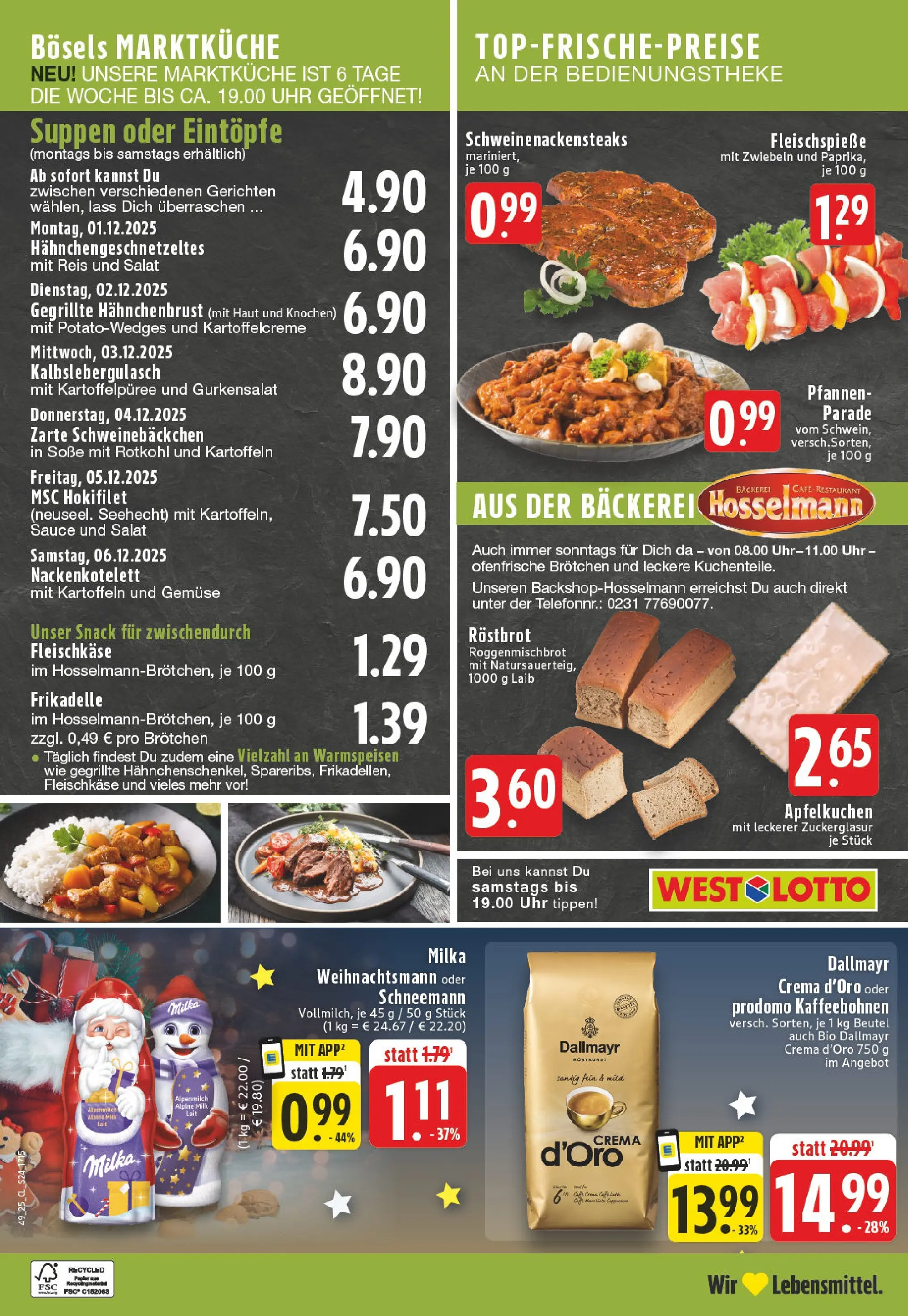 Edeka prospekt Lünen-Brambauer	 (ab 01.12.2025) » Angebote Online | Seite: 24 | Produkte: Ofenfrische, Kartoffeln, Uhr, Hahnchenbrust