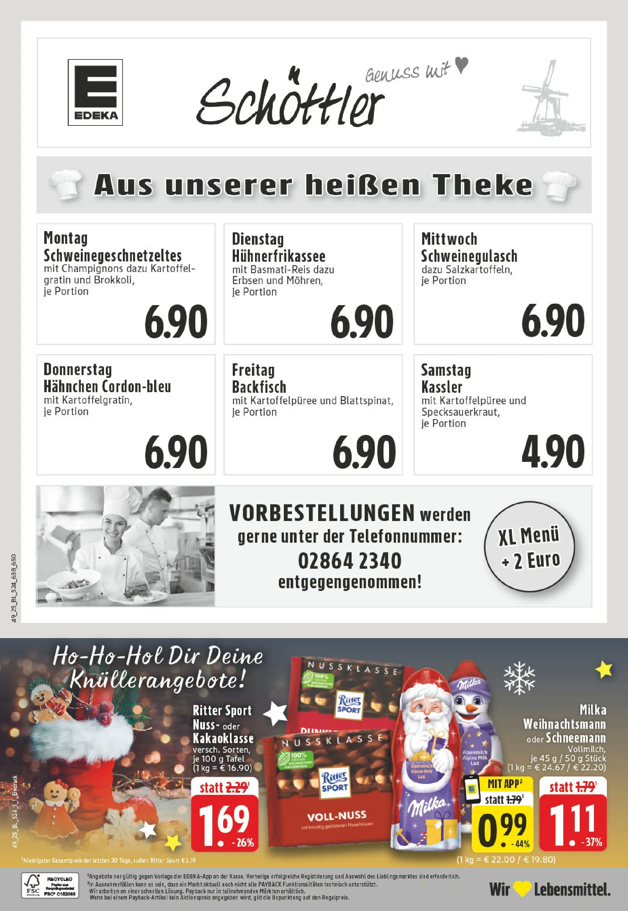 Edeka prospekt Reken	 (ab 01.12.2025) » Angebote Online | Seite: 24 | Produkte: Schweinegulasch, Ritter sport, Champignons, Erbsen