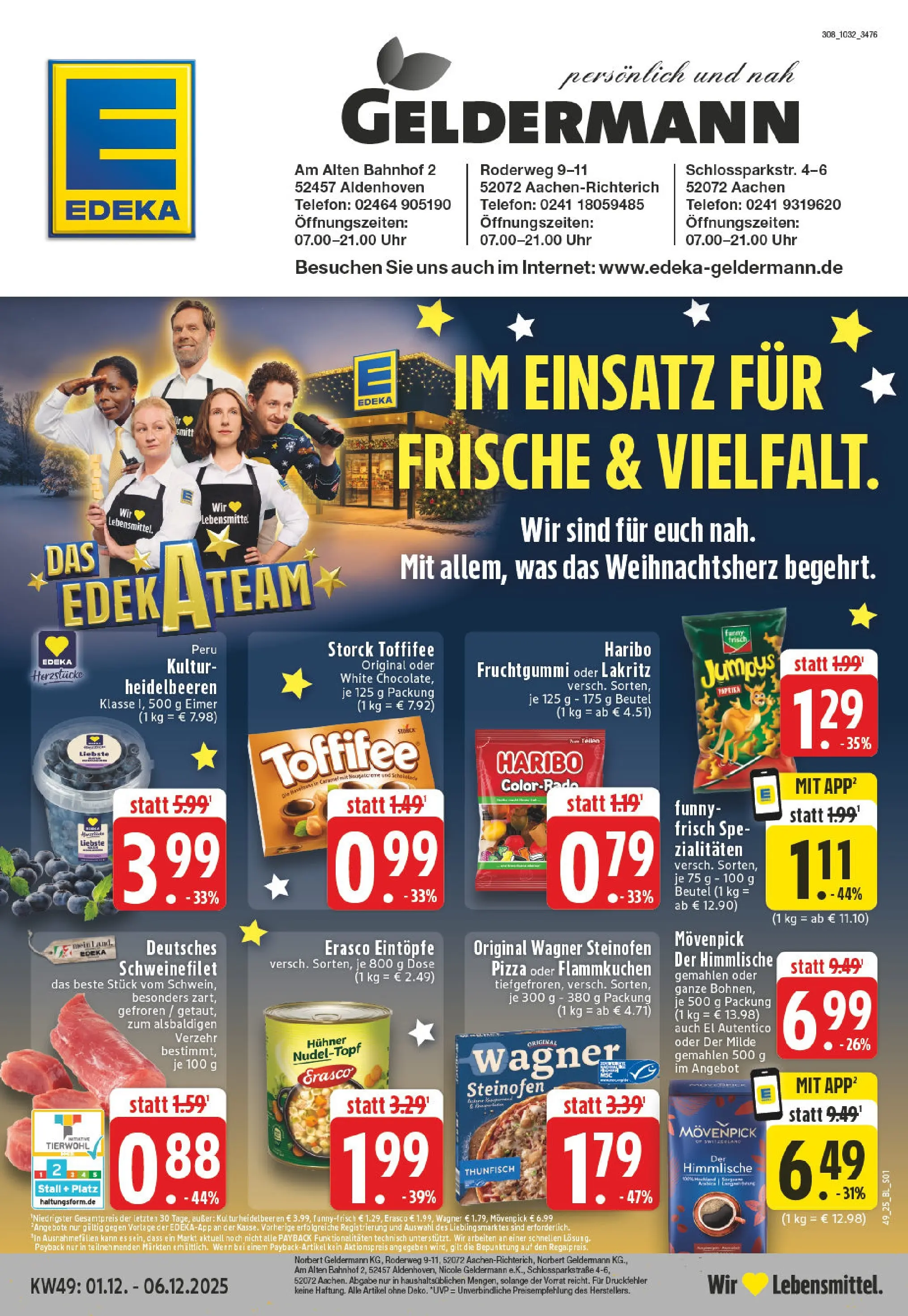 Edeka prospekt Aachen	 (ab 01.12.2025) » Angebote Online | Seite: 1 | Produkte: Haribo, Erasco, Chips, Telefon