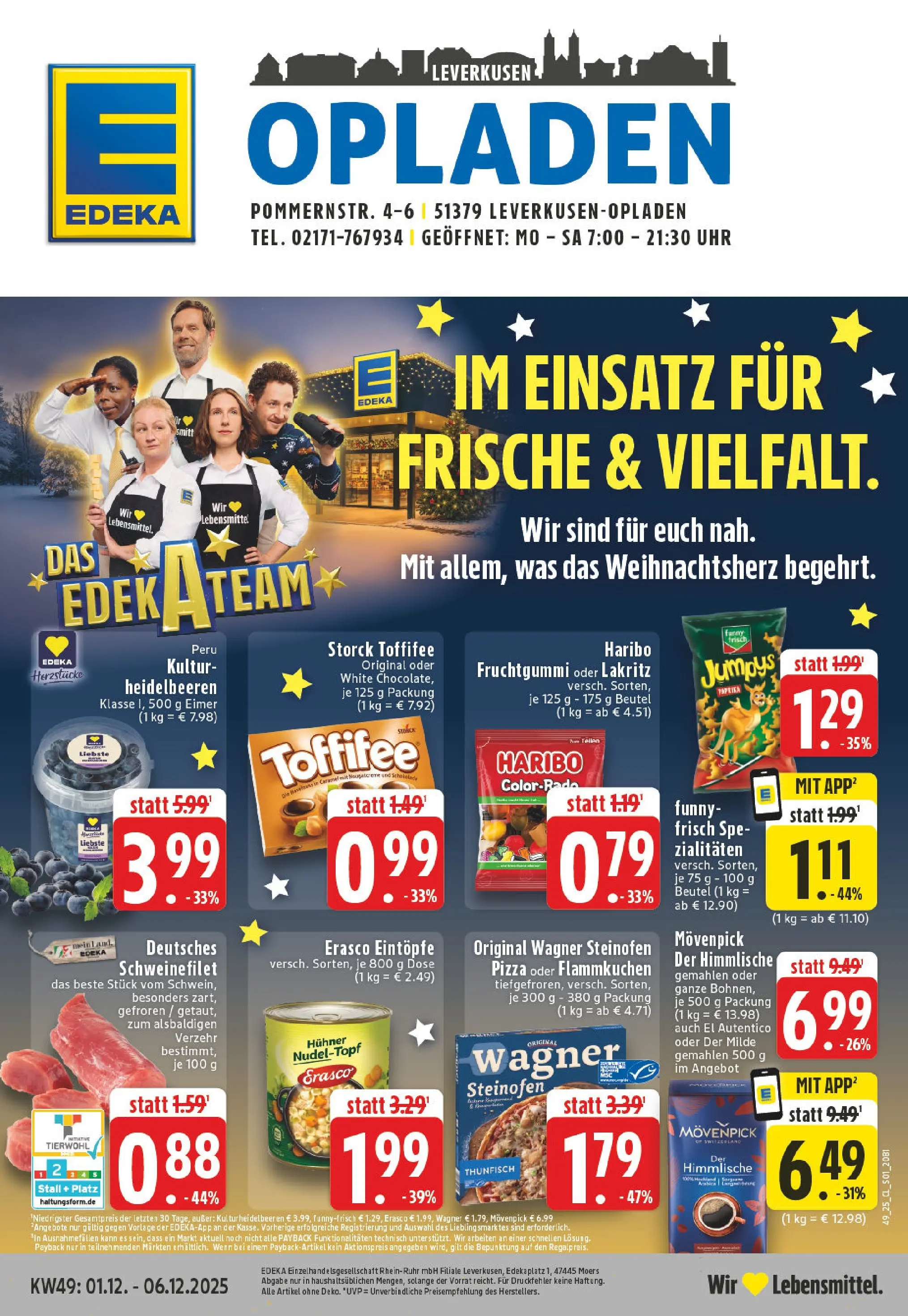 Edeka prospekt Leverkusen	 (ab 01.12.2025) » Angebote Online | Seite: 1 | Produkte: Haribo, Thunfisch, Paprika, Erasco
