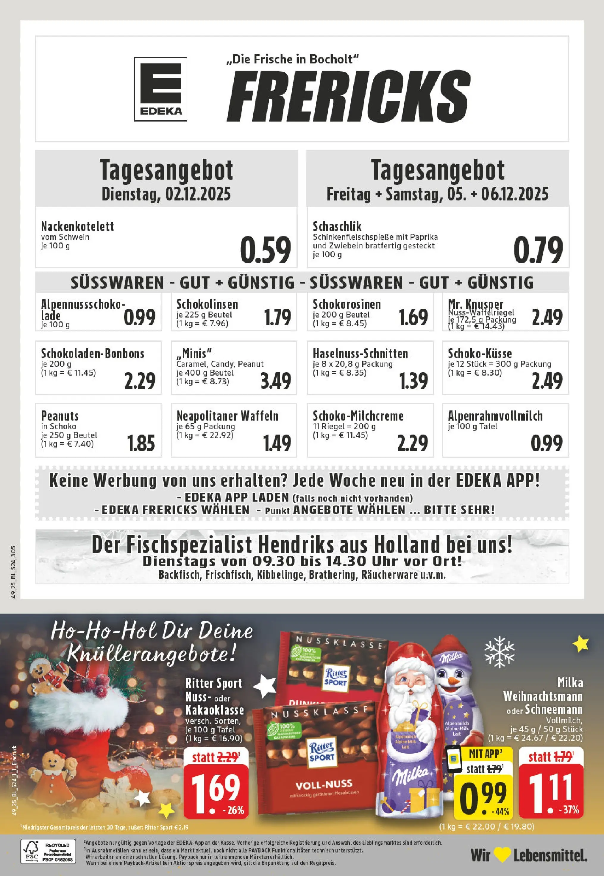 Edeka prospekt Bocholt	 (ab 01.12.2025) » Angebote Online | Seite: 24 | Produkte: Milka, Waffeln, Zwiebeln, Uhr