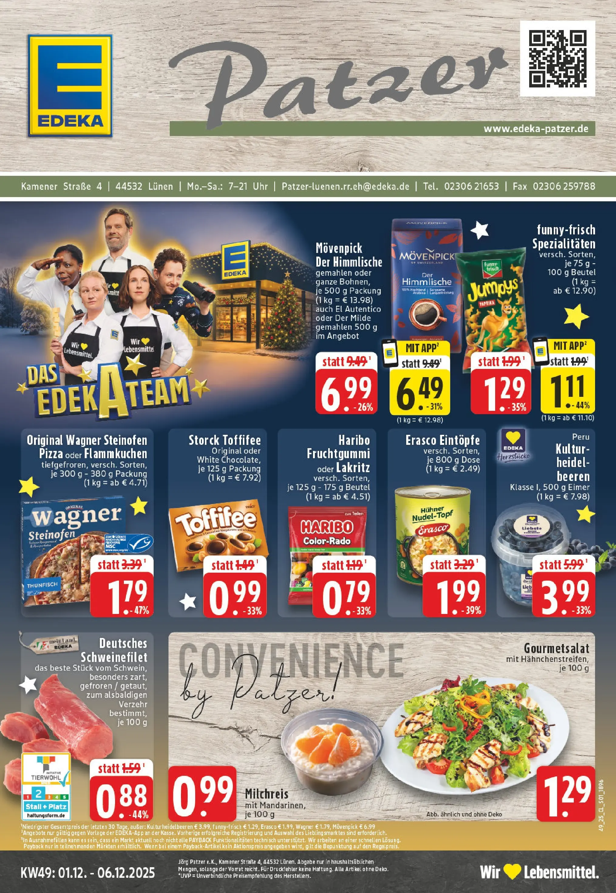 Edeka prospekt Lünen	 (ab 01.12.2025) » Angebote Online | Seite: 1 | Produkte: Haribo, Mandarinen, Erasco, Uhr