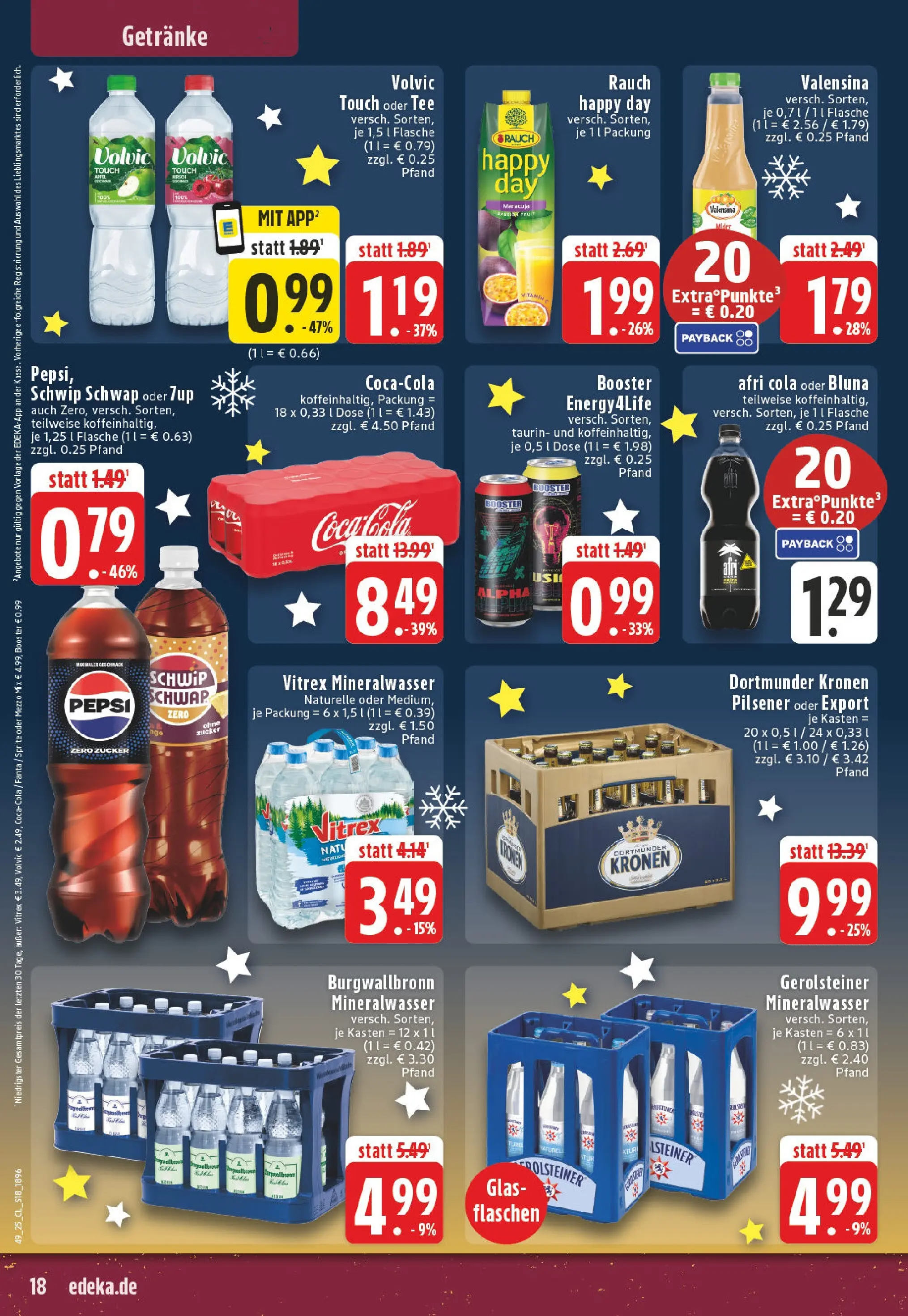 Edeka prospekt Lünen	 (ab 01.12.2025) » Angebote Online | Seite: 18 | Produkte: Cola, Volvic touch, Valensina, Pepsi