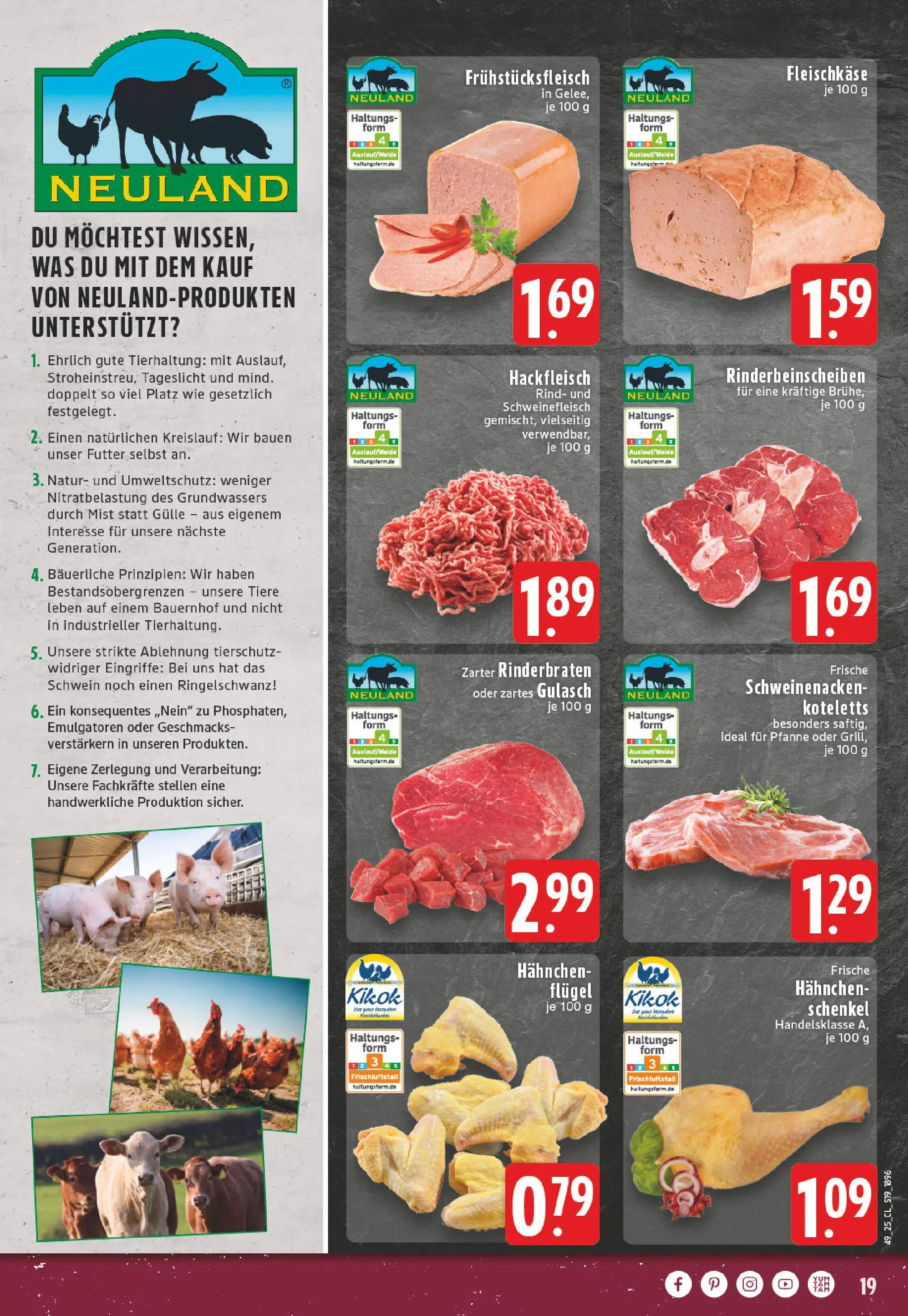 Edeka prospekt Lünen	 (ab 01.12.2025) » Angebote Online | Seite: 19 | Produkte: Hahnchen, Schweinenacken, Gulasch, Hackfleisch