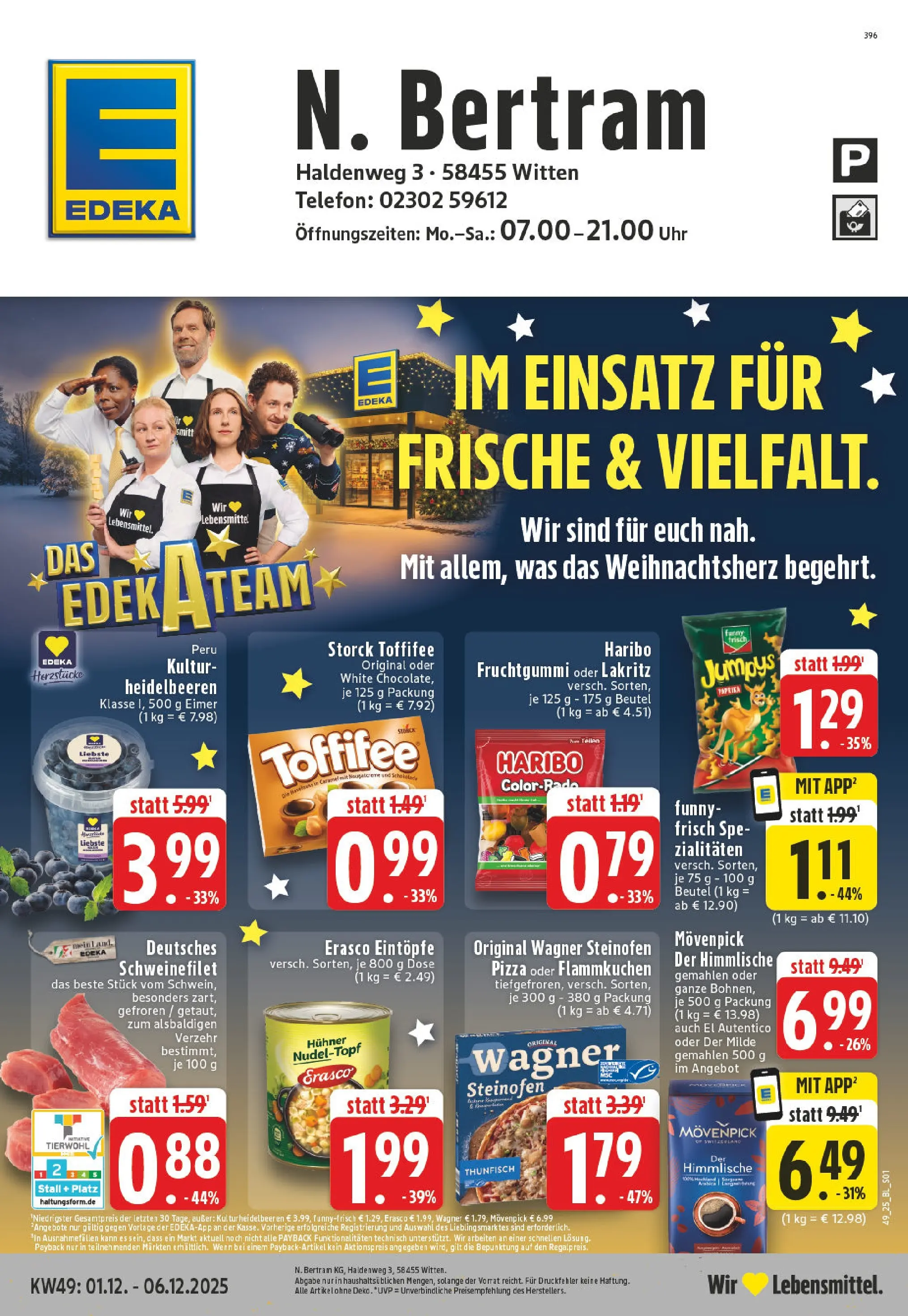 Edeka prospekt Witten	 (ab 01.12.2025) » Angebote Online | Seite: 1 | Produkte: Paprika, Pizza, Telefon, Uhr