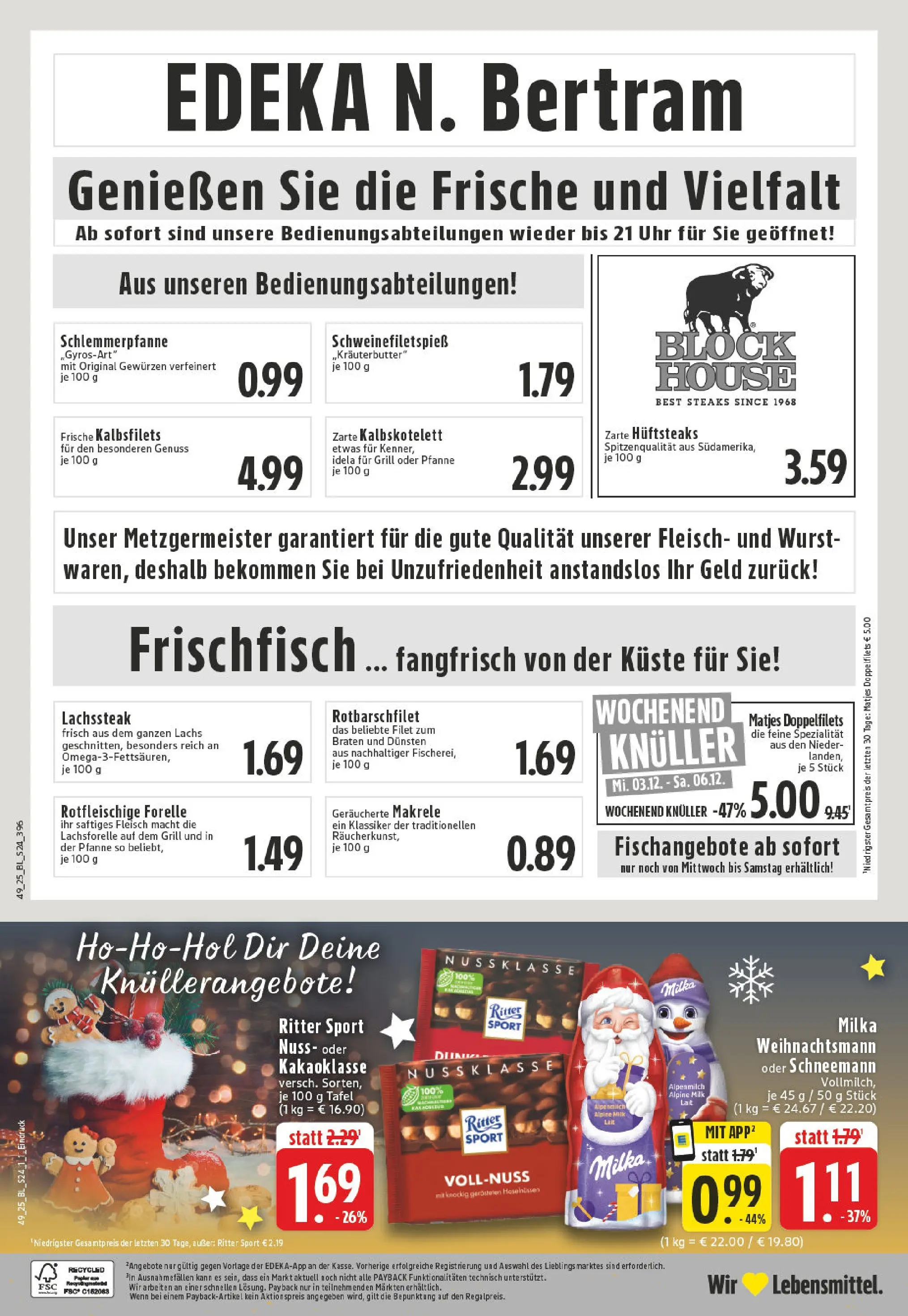 Edeka prospekt Witten	 (ab 01.12.2025) » Angebote Online | Seite: 24 | Produkte: Grill, Ritter sport, Lachs, Uhr