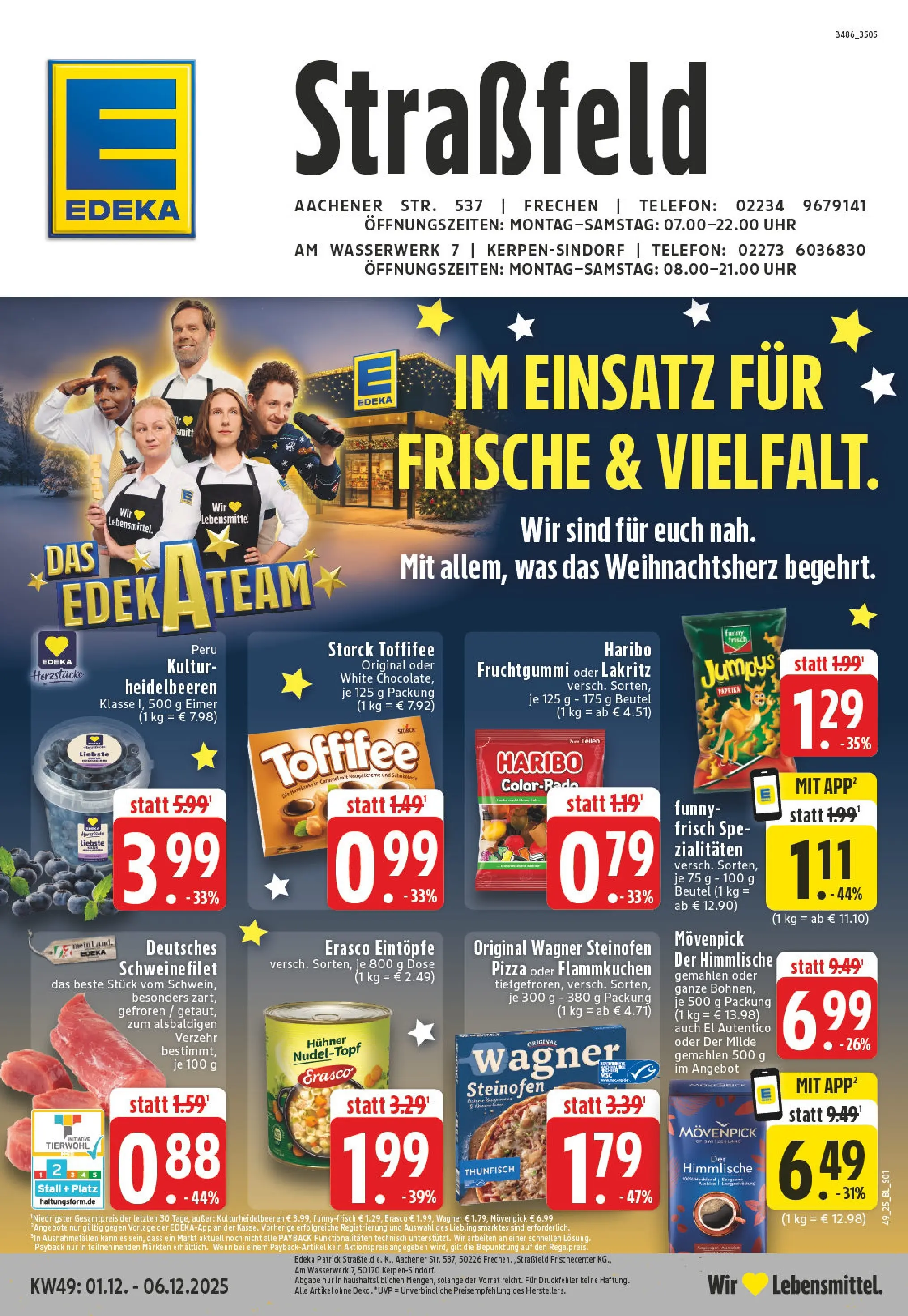 Edeka prospekt Kerpen	 (ab 01.12.2025) » Angebote Online | Seite: 1 | Produkte: Haribo, Thunfisch, Pizza, Erasco